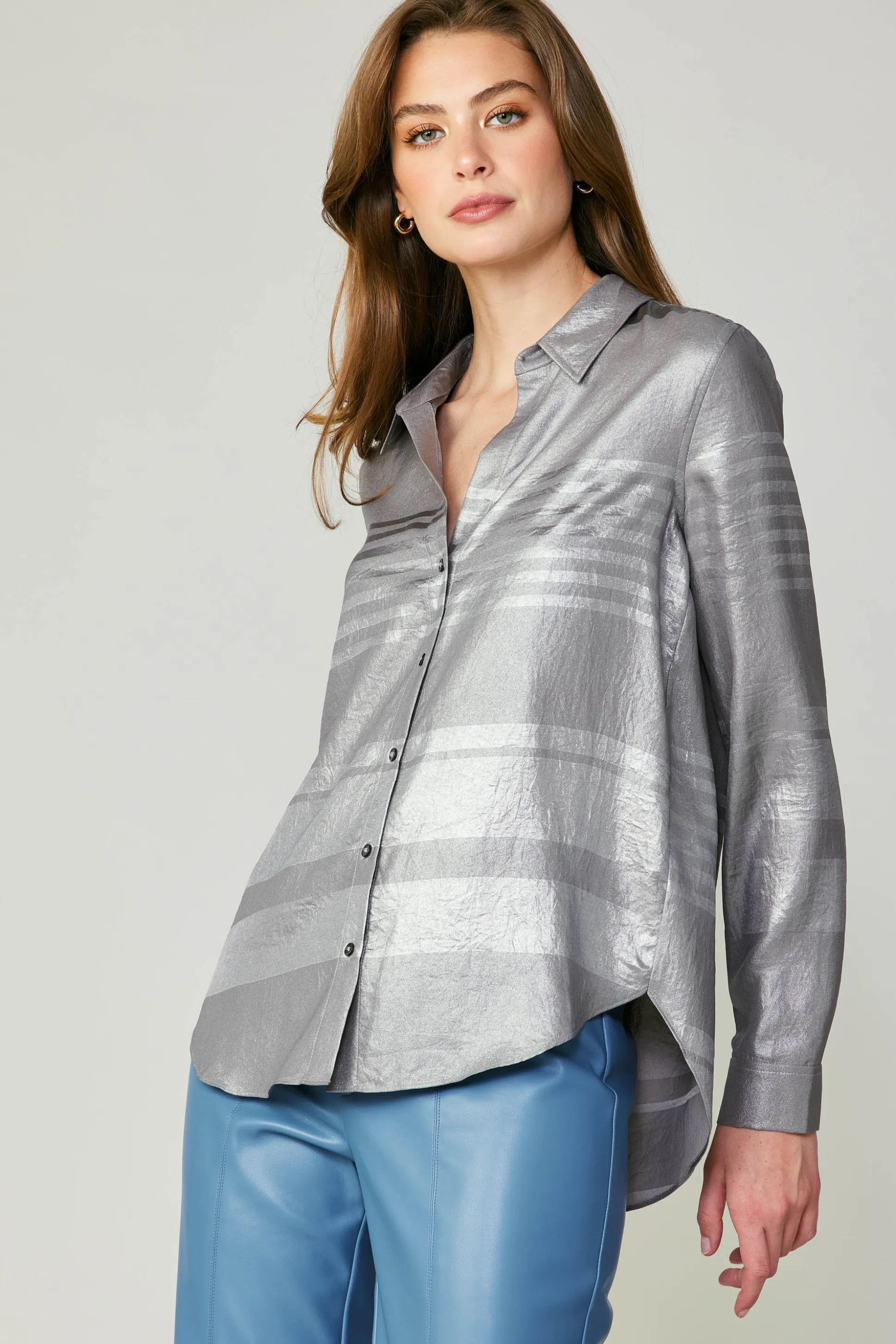 Metallic Buttonup Shirt<Current Air Sale