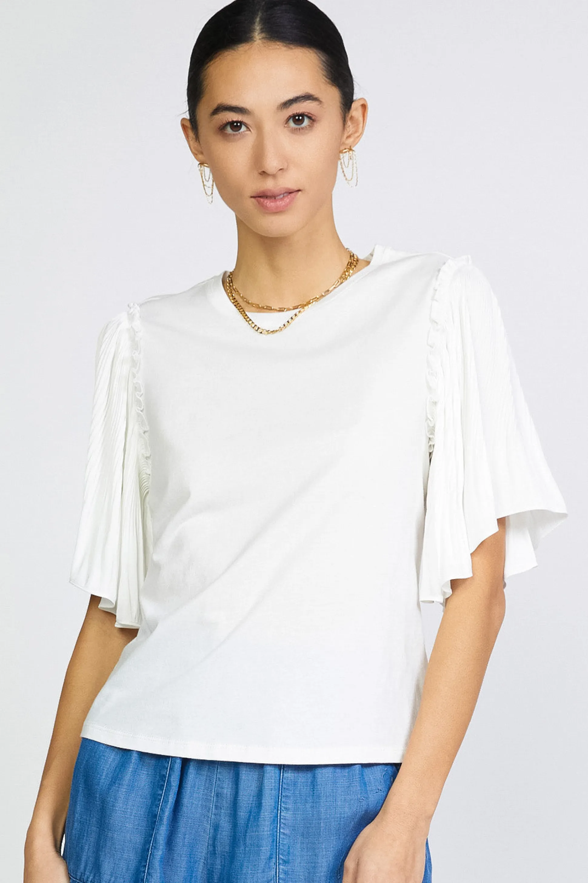 Contrast Sleeve Shirt<Current Air Clearance