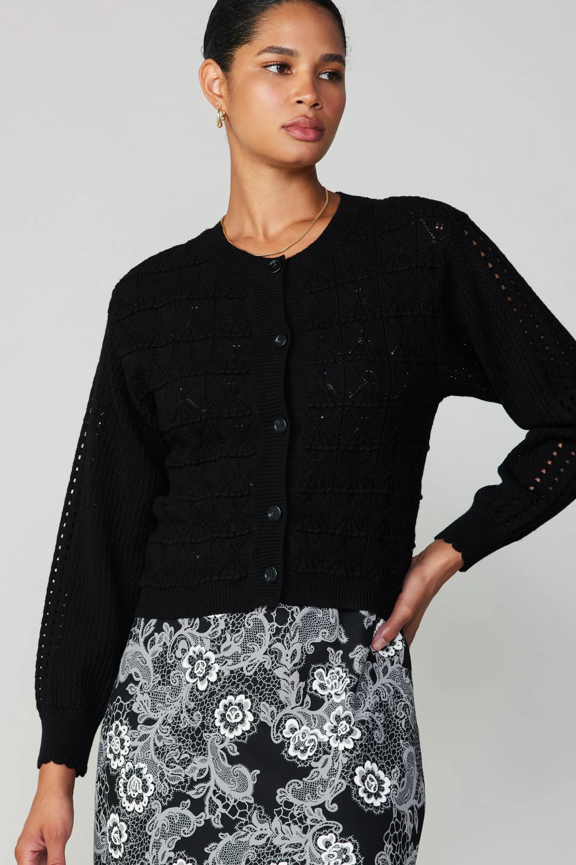 Crochet Sweater Cardigan<Current Air Fashion