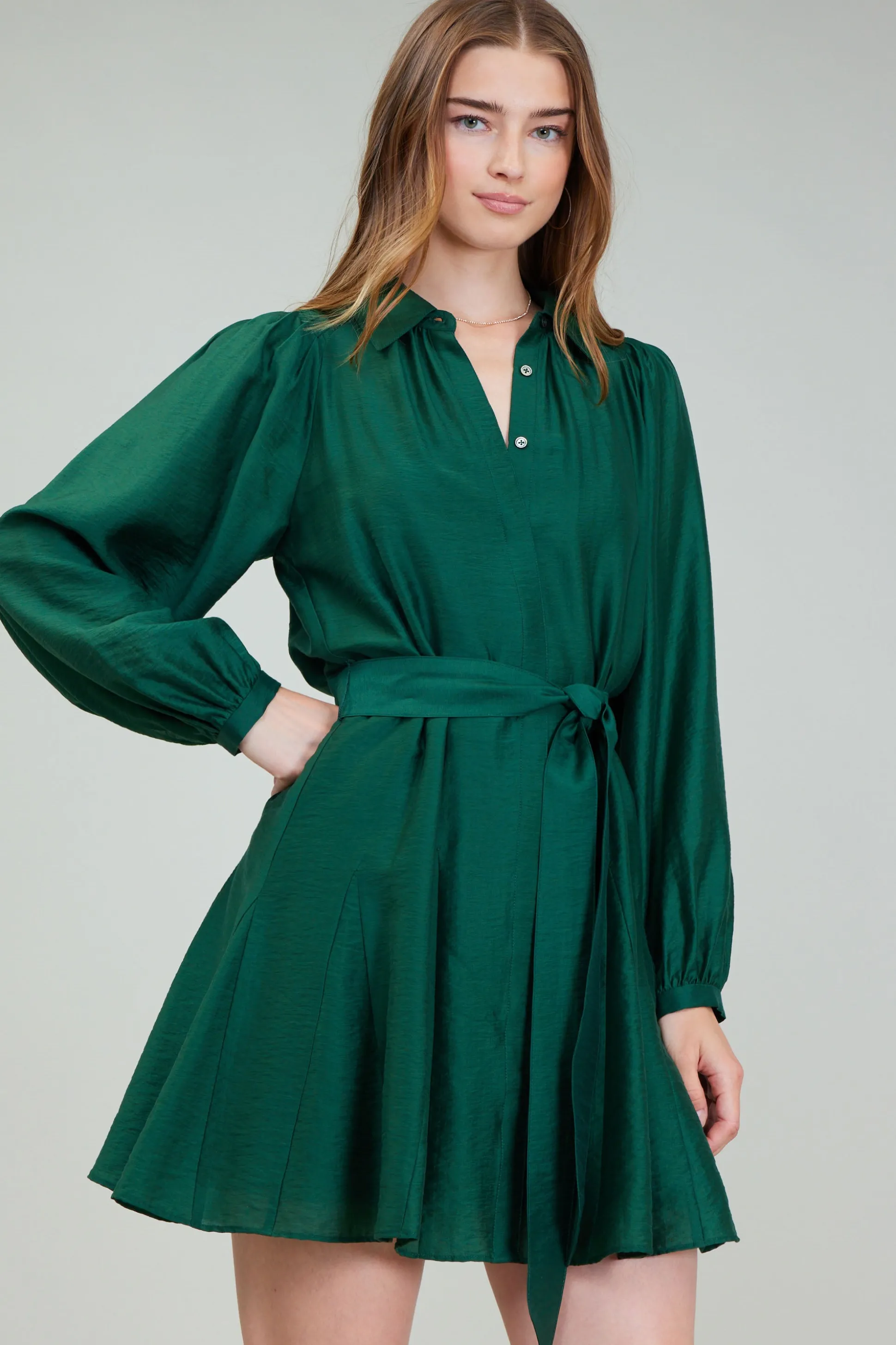 Lustrous Belted Mini Dress<Current Air Outlet