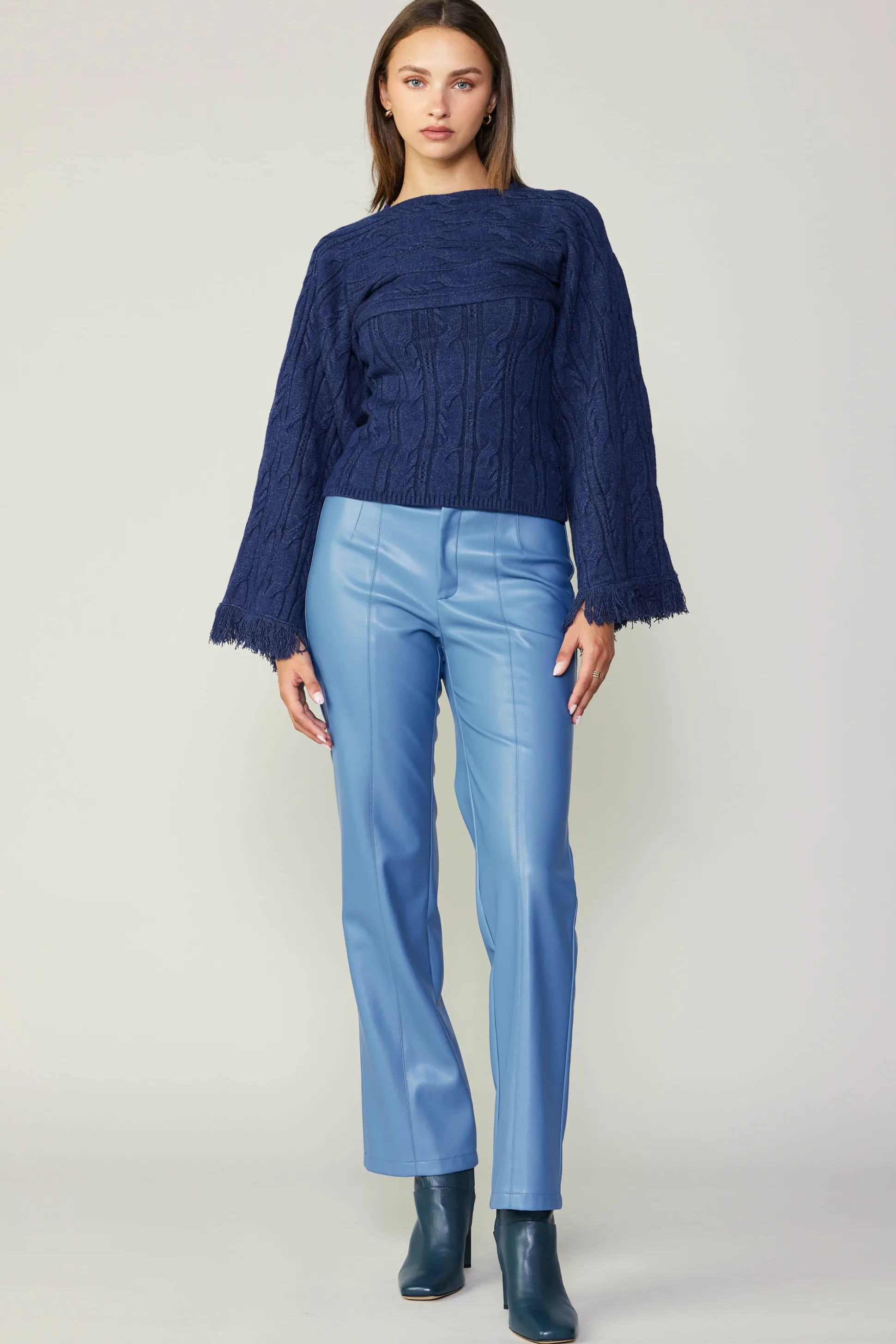 Vegan Leather Straight Pant<Current Air Best