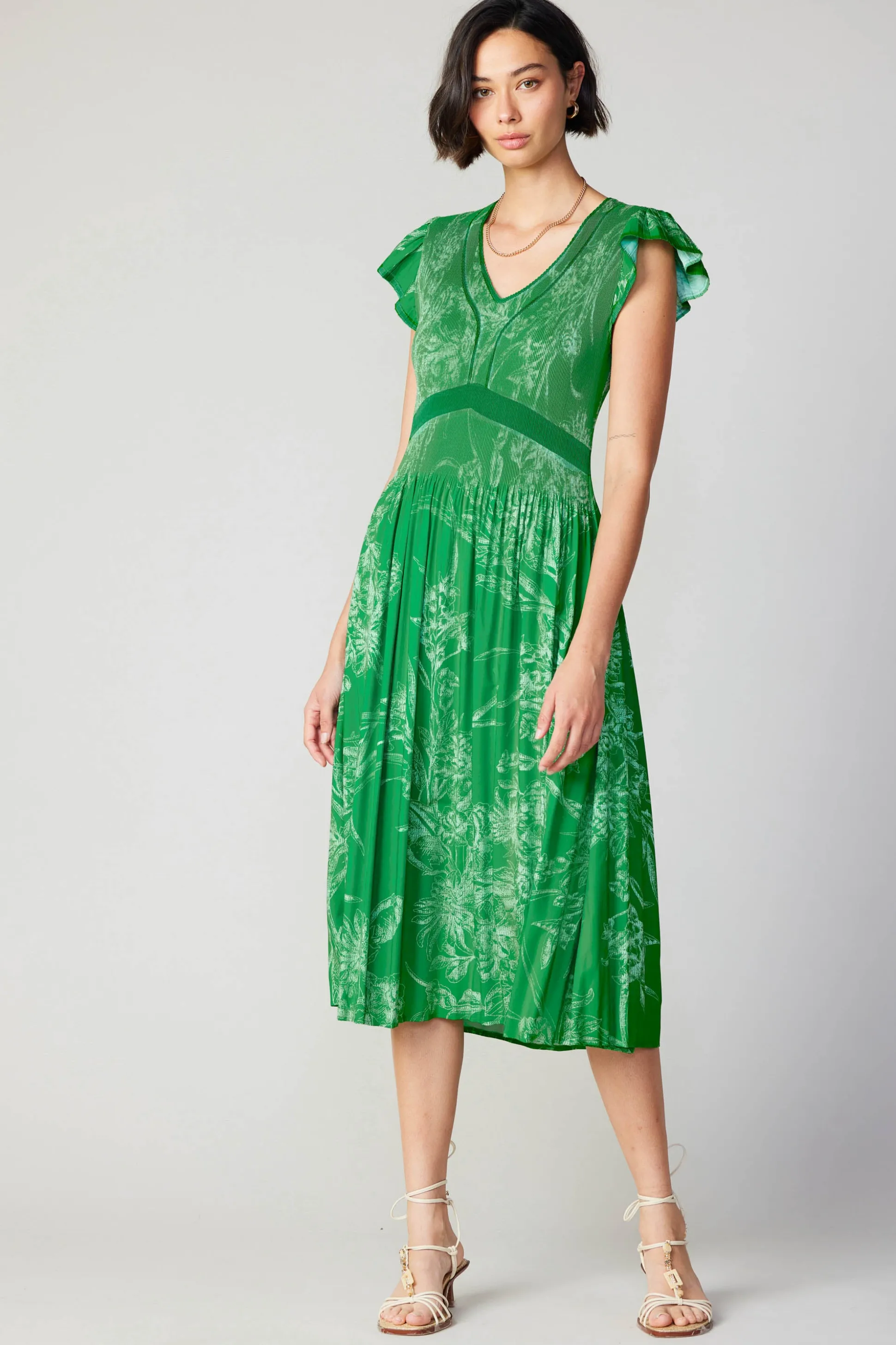 Carolina Pleated Skirt Midi Dress<Current Air Clearance