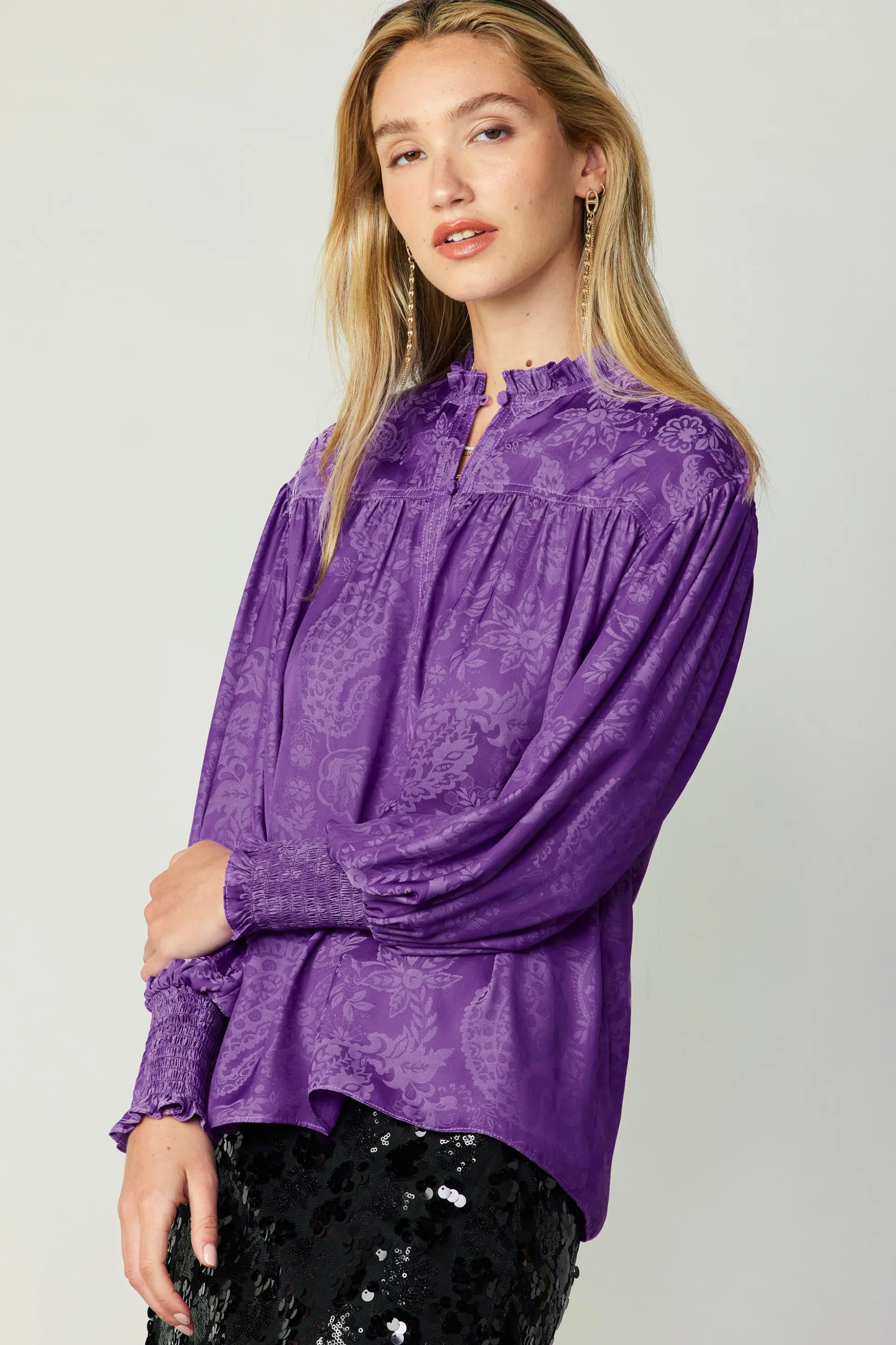 Smocked Cuff Blouse<Current Air Outlet
