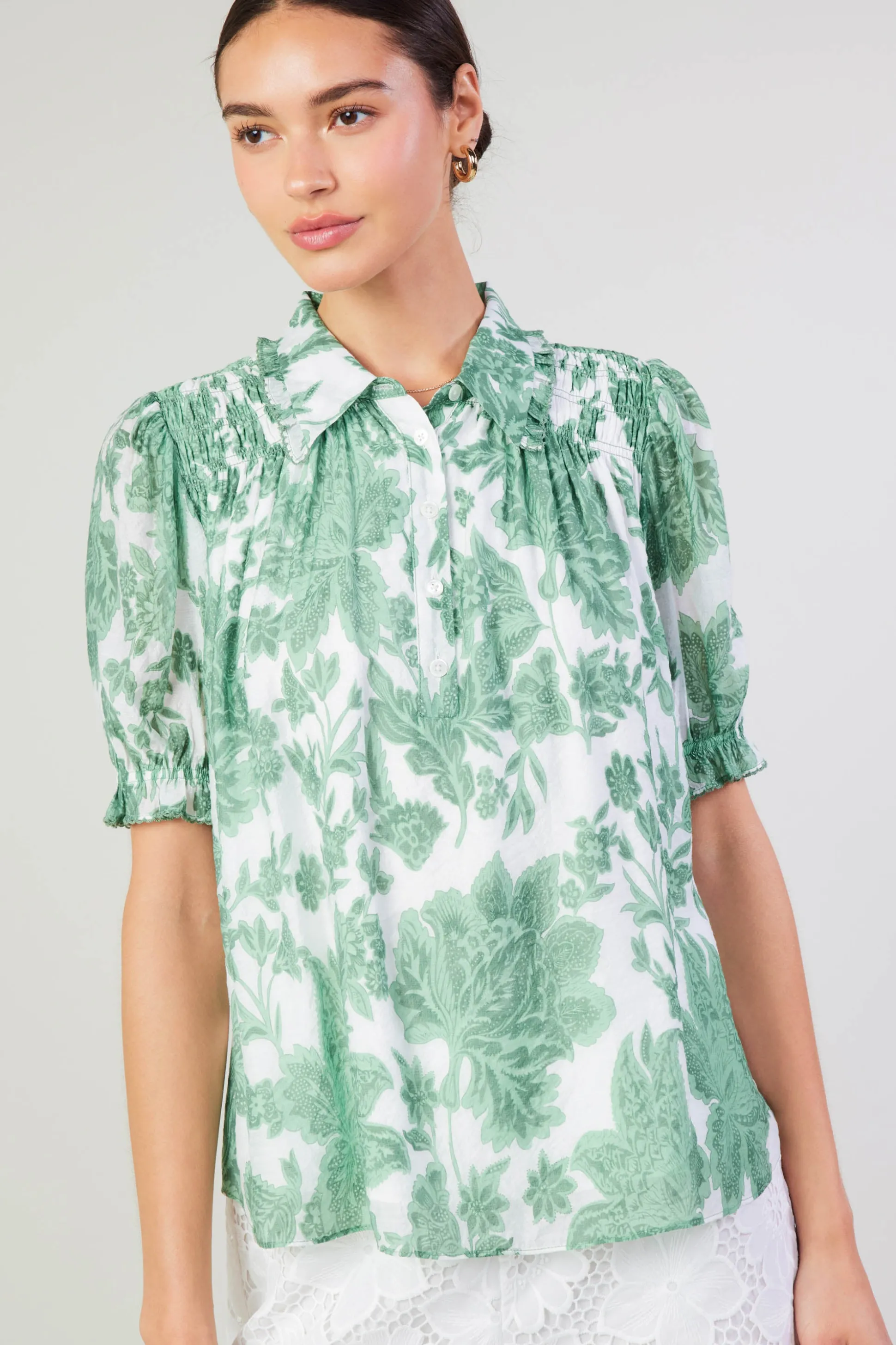 Tulip Jacquard Blouse<Current Air Hot