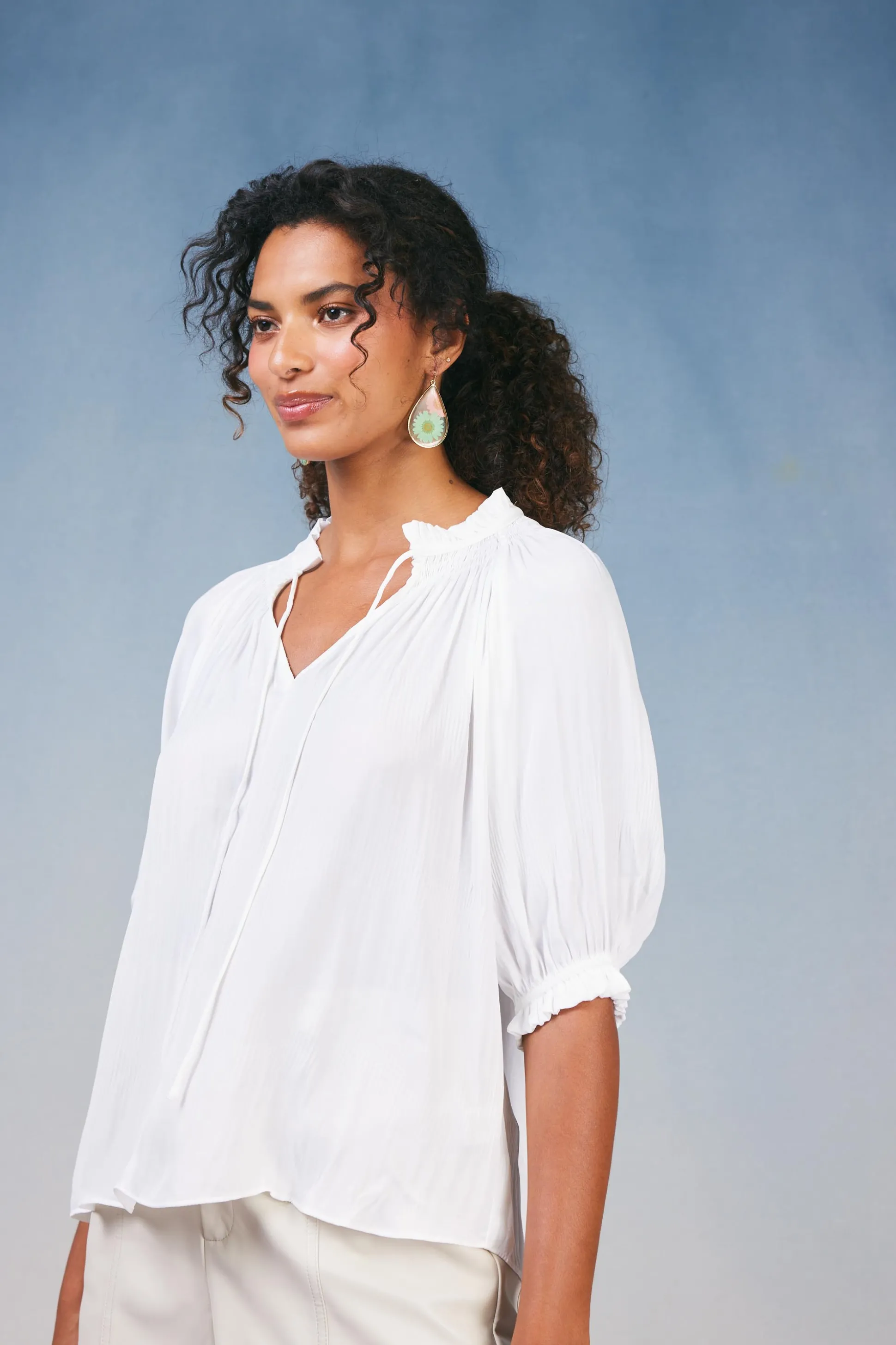 Angelica Pleated Blouse<Current Air Hot
