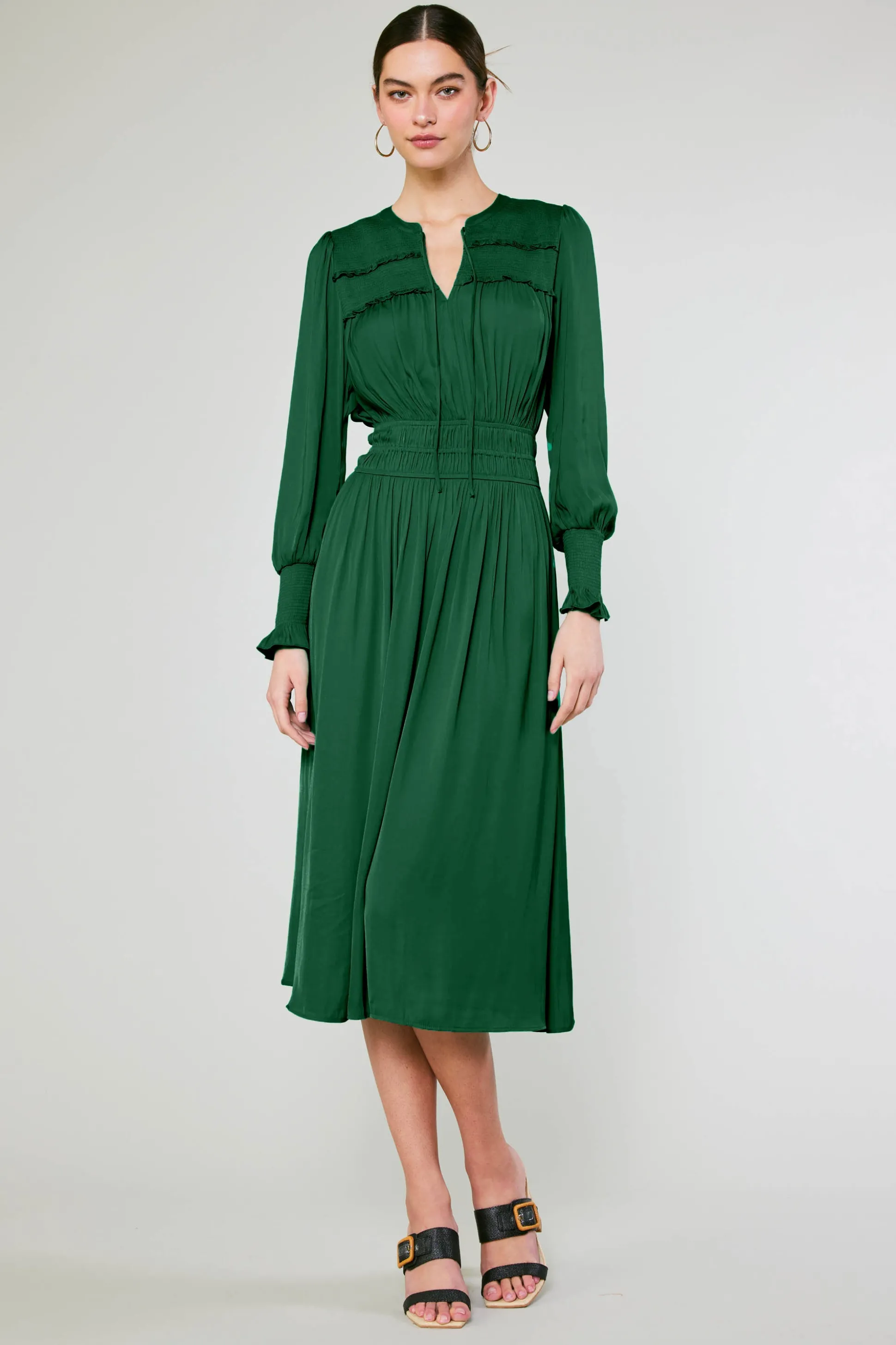 Aida Smocked Midi Dress<Current Air Discount