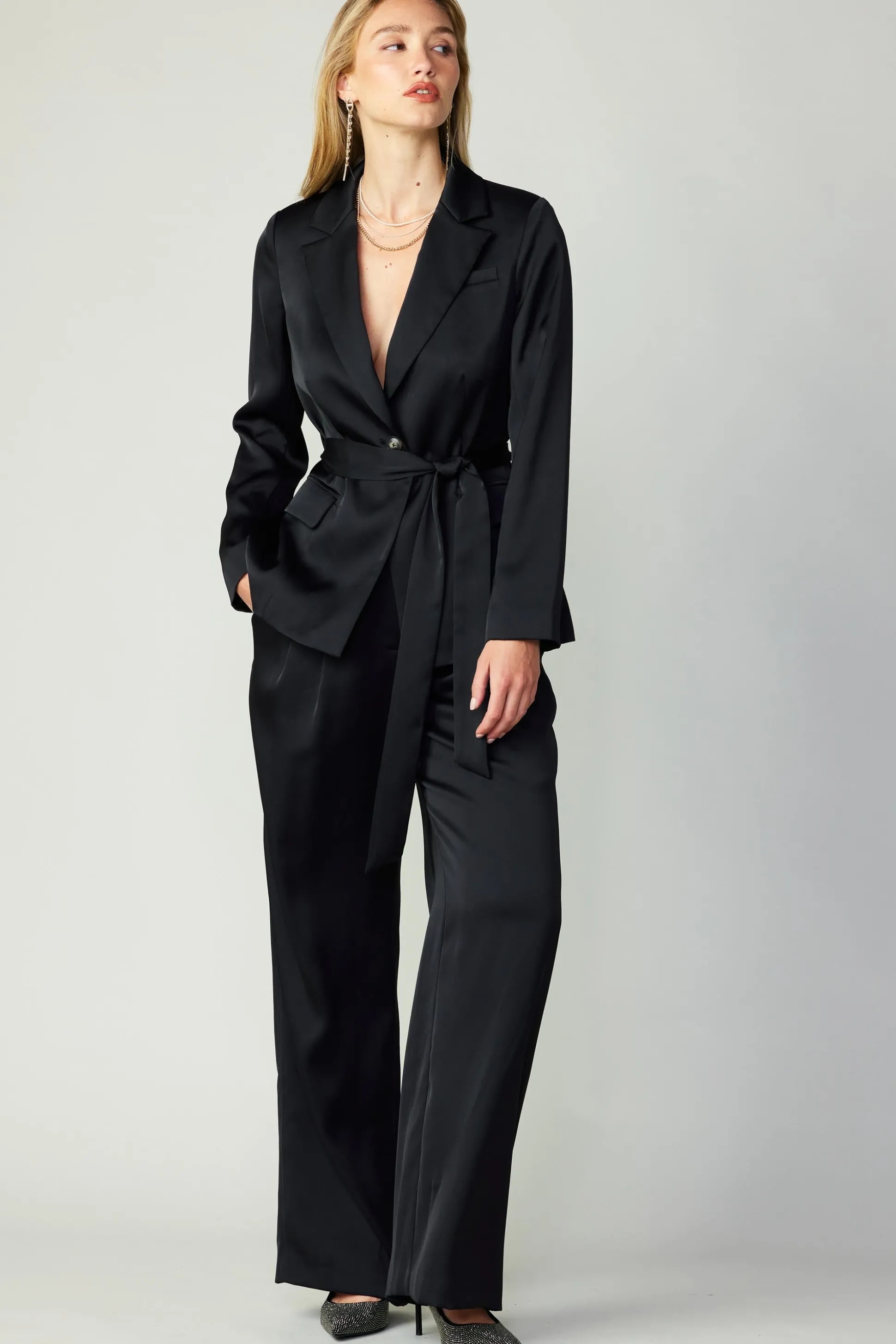 Silky Pintucked Trousers<Current Air New