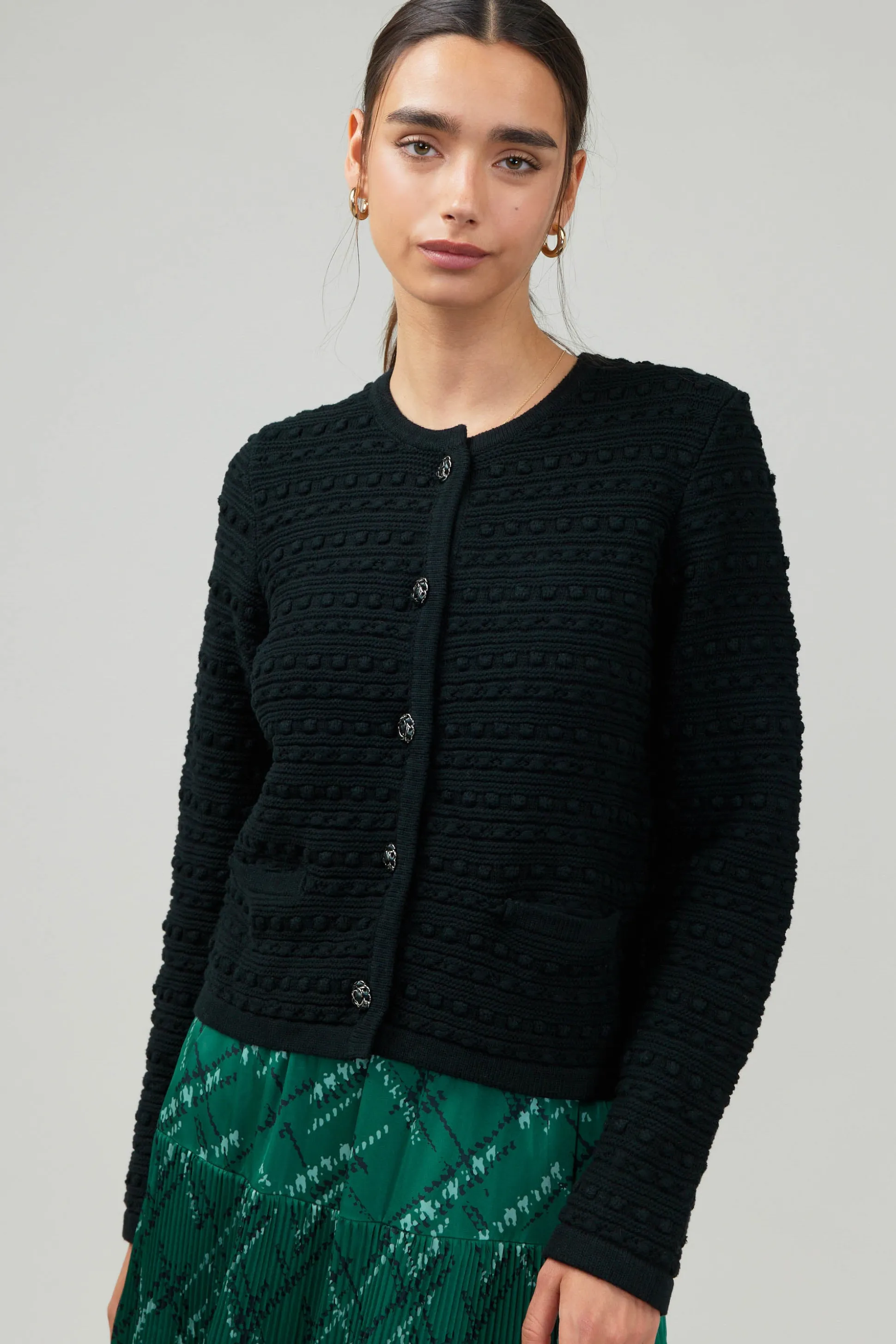 Button Up Tweed Cardigan<Current Air Sale