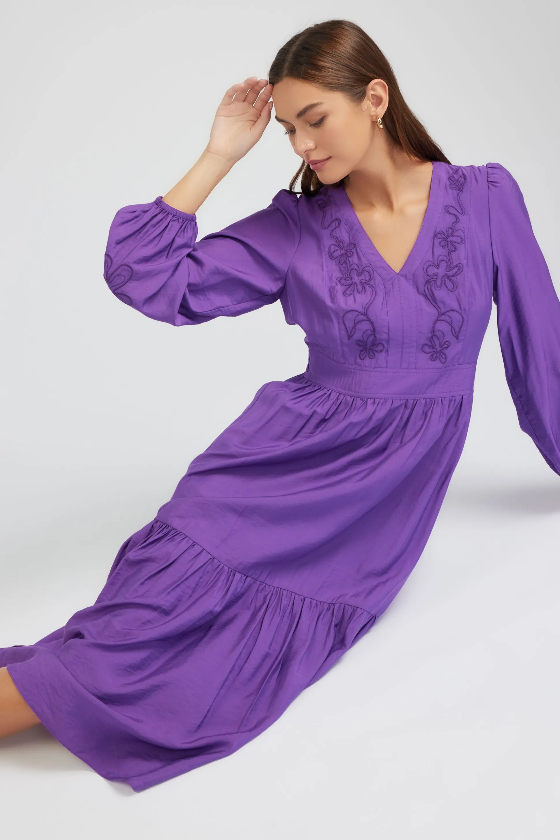 Floral Embroidered Maxi Dress<Current Air Sale