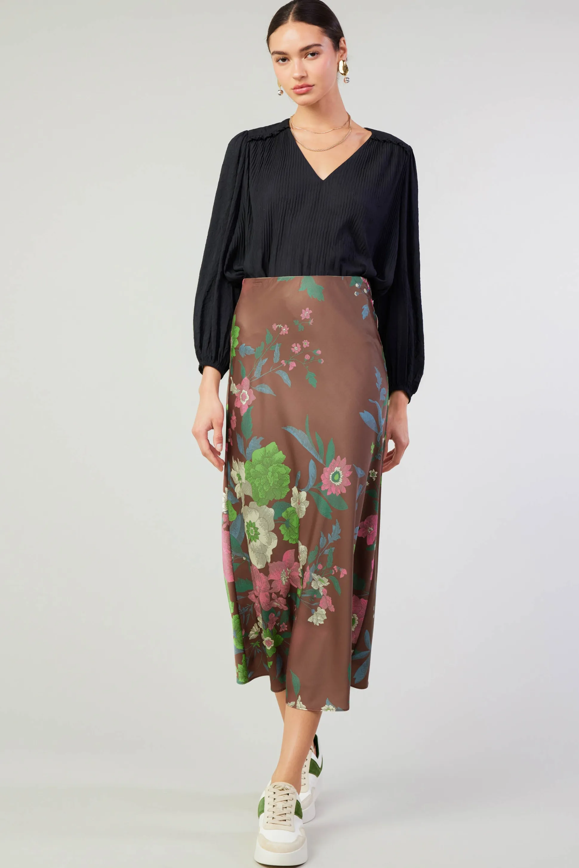 Floral Bias Skirt<Current Air Online
