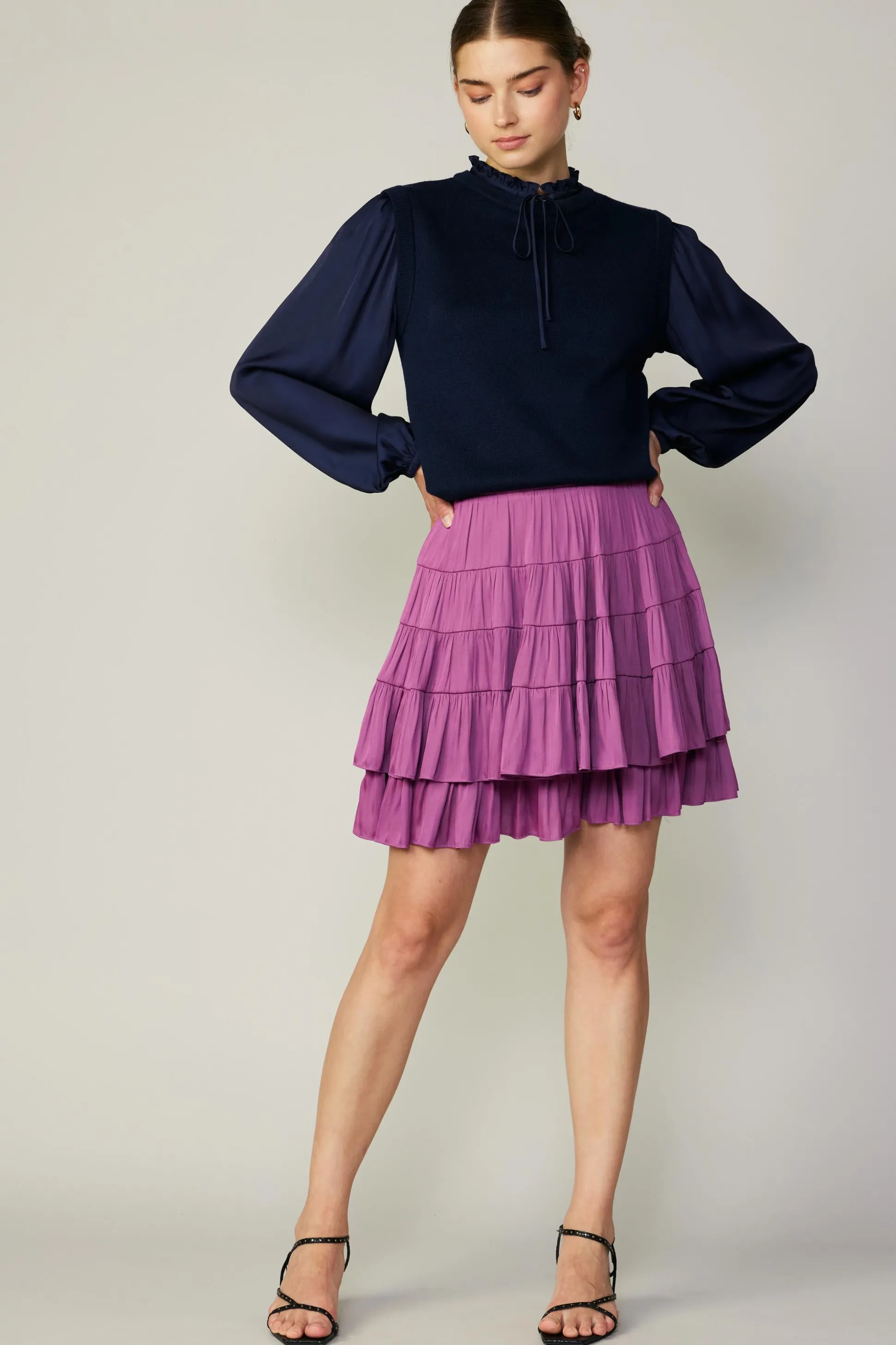 Tiered Mini Skirt<Current Air New