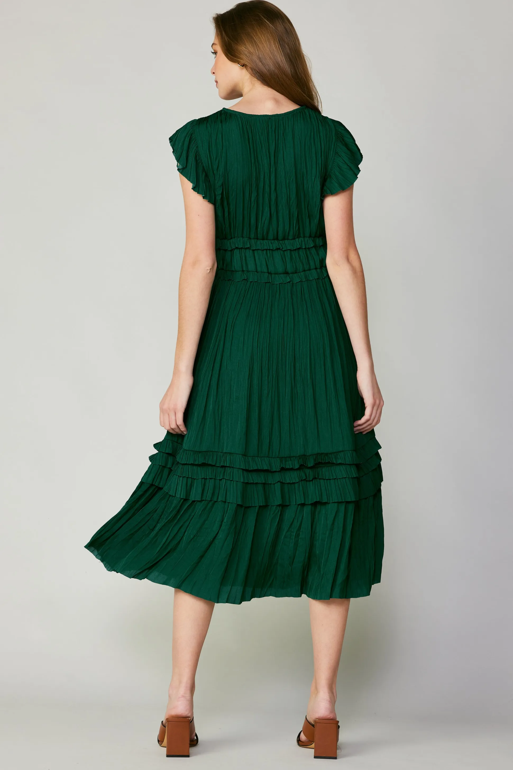 Sereia Pleated Midi Dress<Current Air Sale