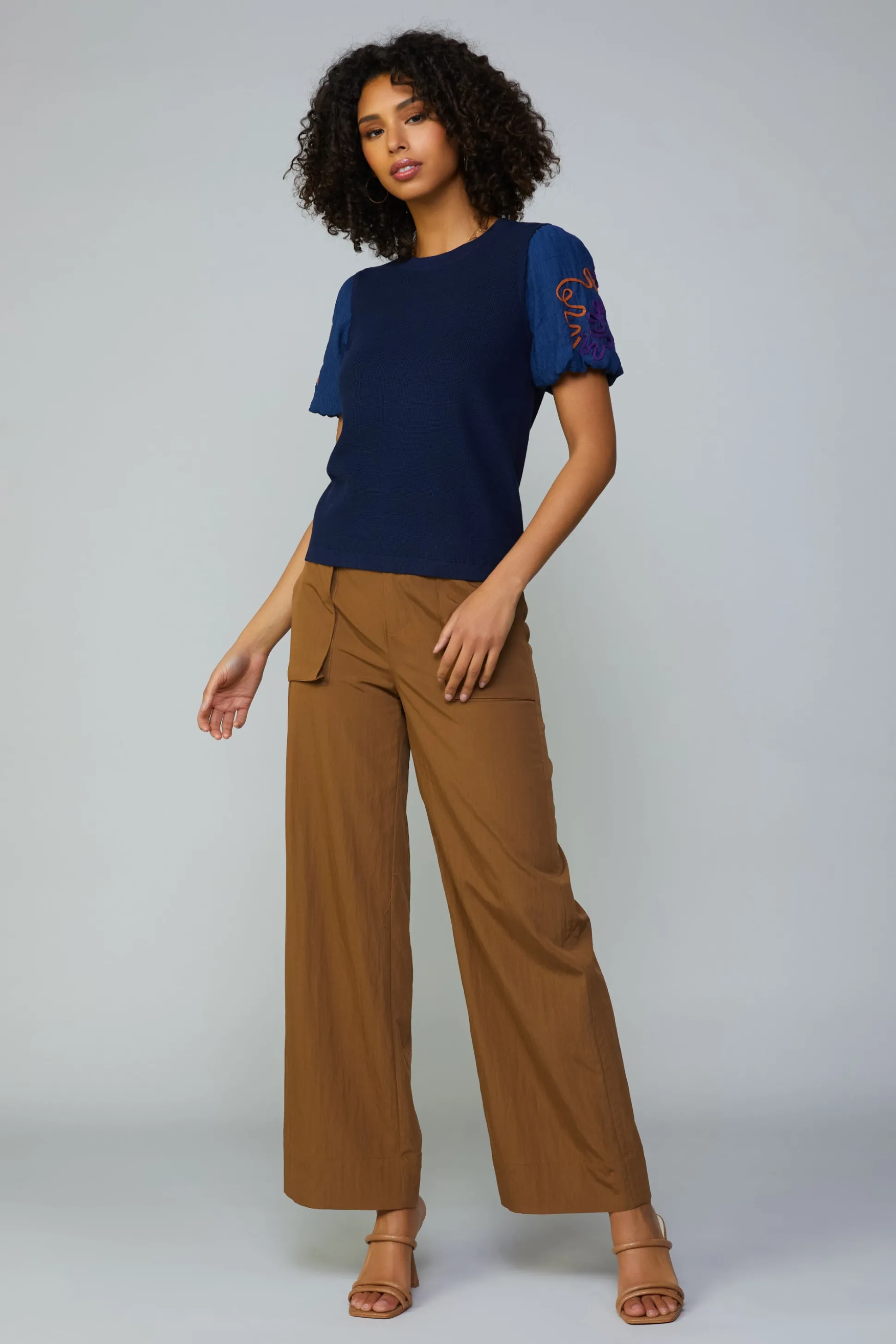 Texture Stitch Sweater Top<Current Air New