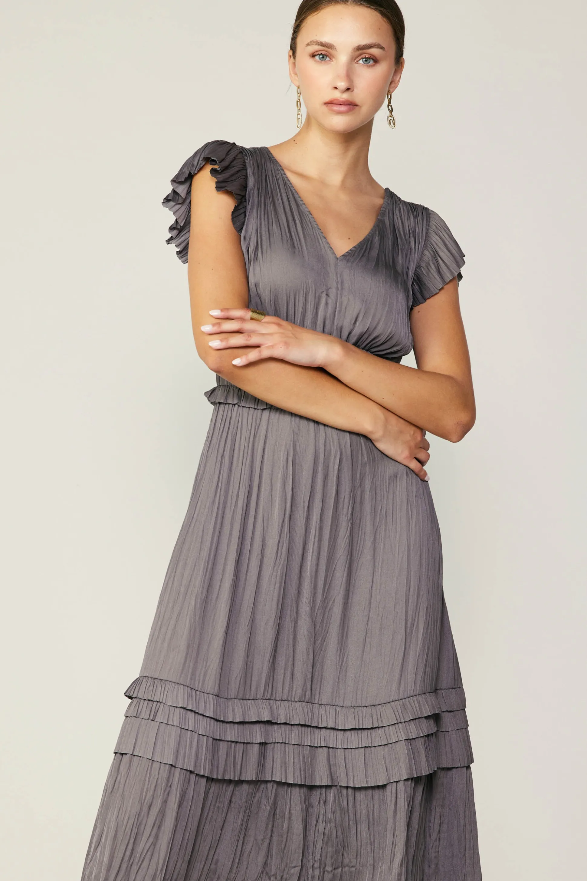 Sereia Pleated Midi Dress<Current Air Discount