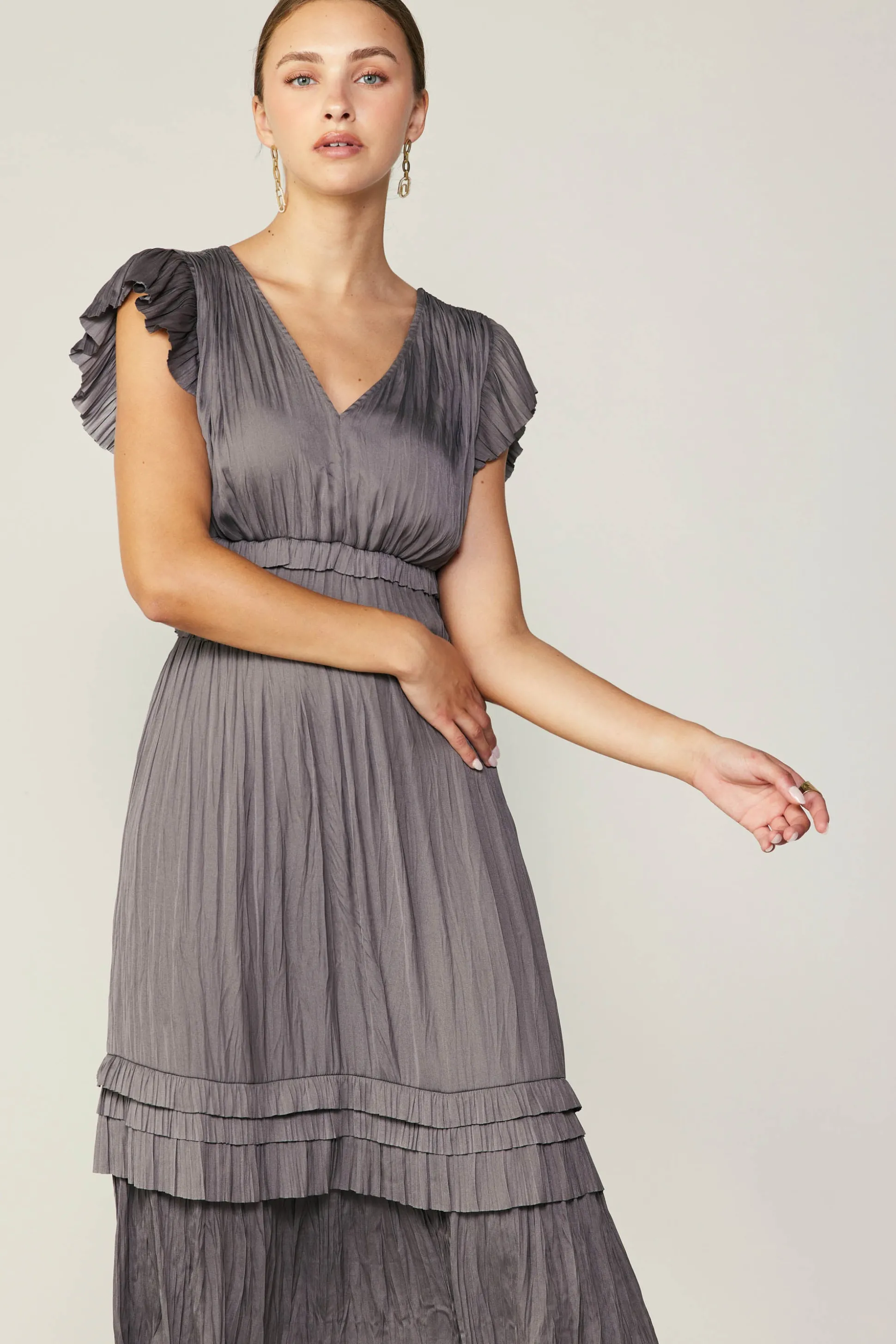 Sereia Pleated Midi Dress<Current Air Discount