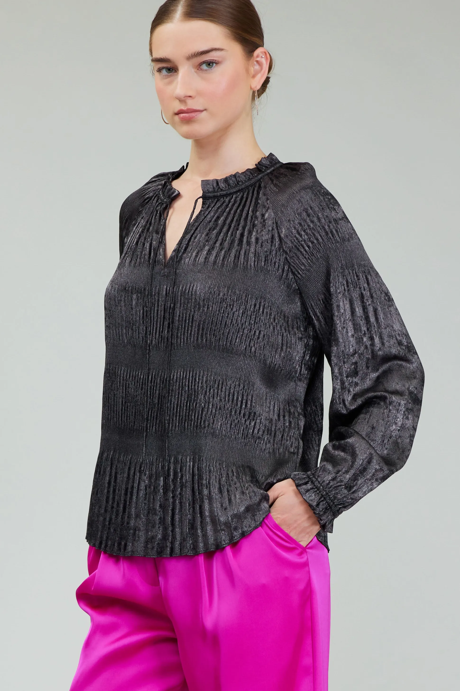 Opalescent Pleated Blouse<Current Air Sale