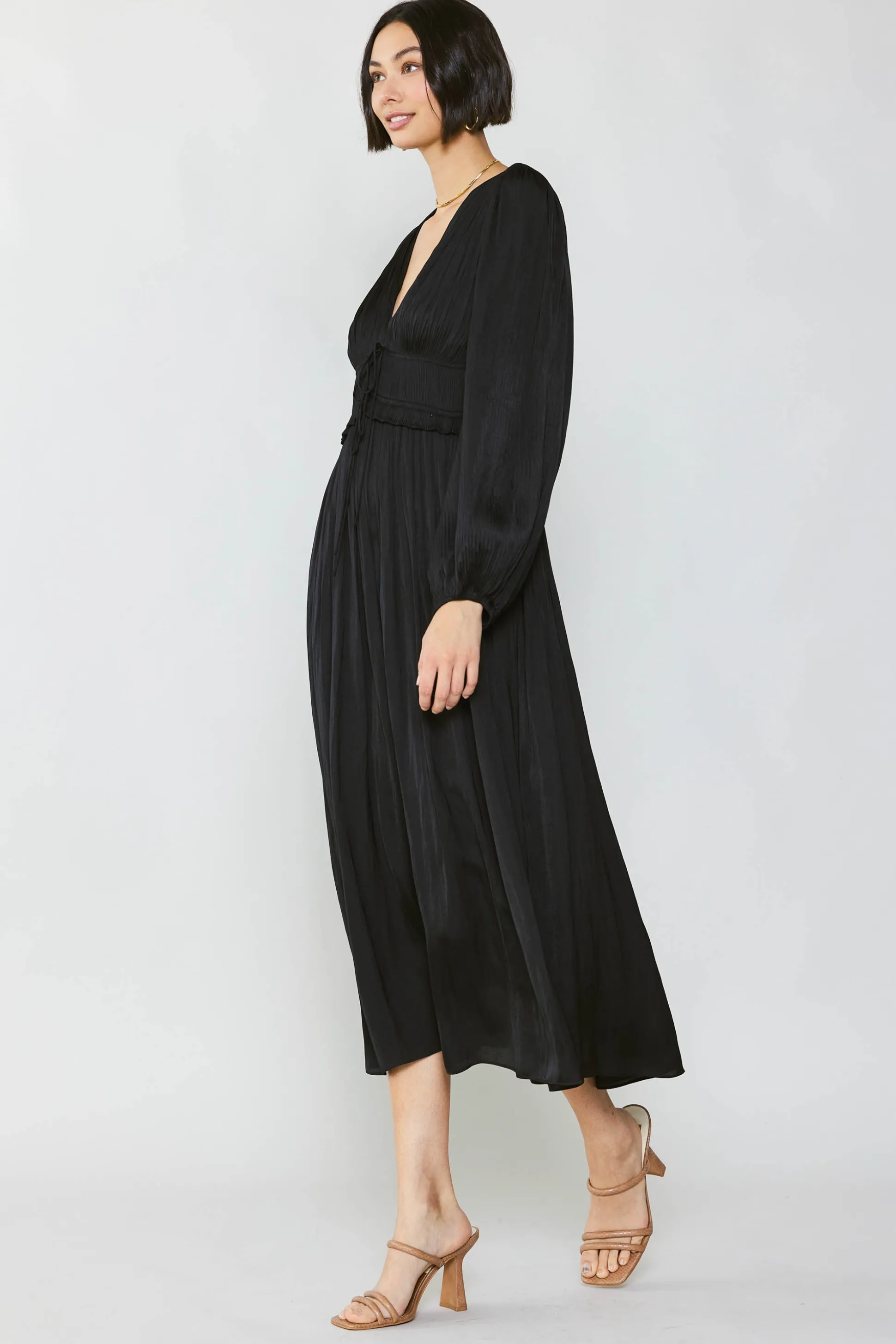 Sidonie Pleated Maxi Dress<Current Air Fashion