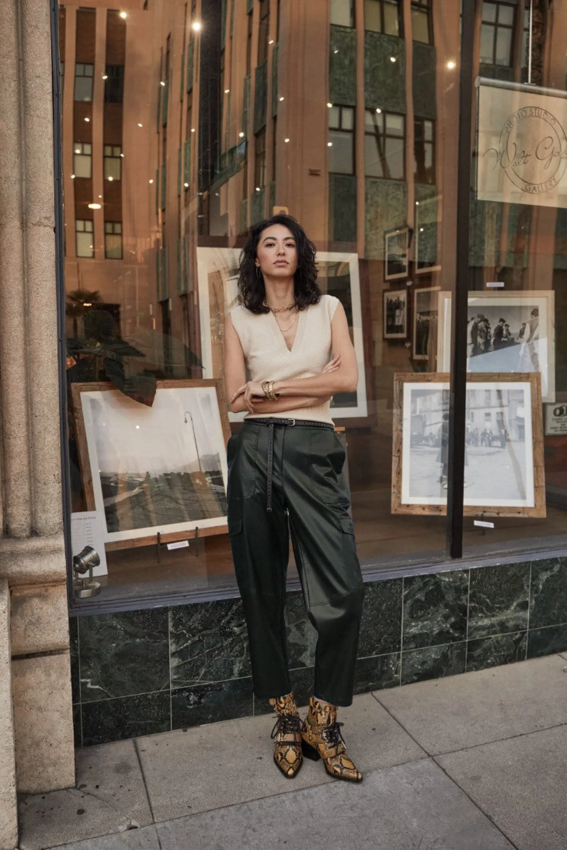 High Rise Leather Trousers<Current Air Online