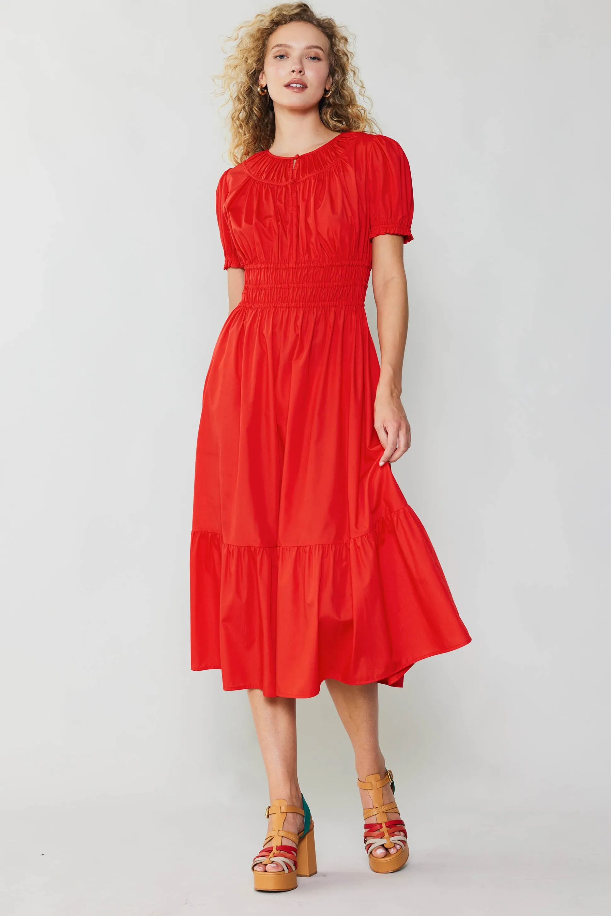 Brooklyn Poplin Midi Dress<Current Air Fashion