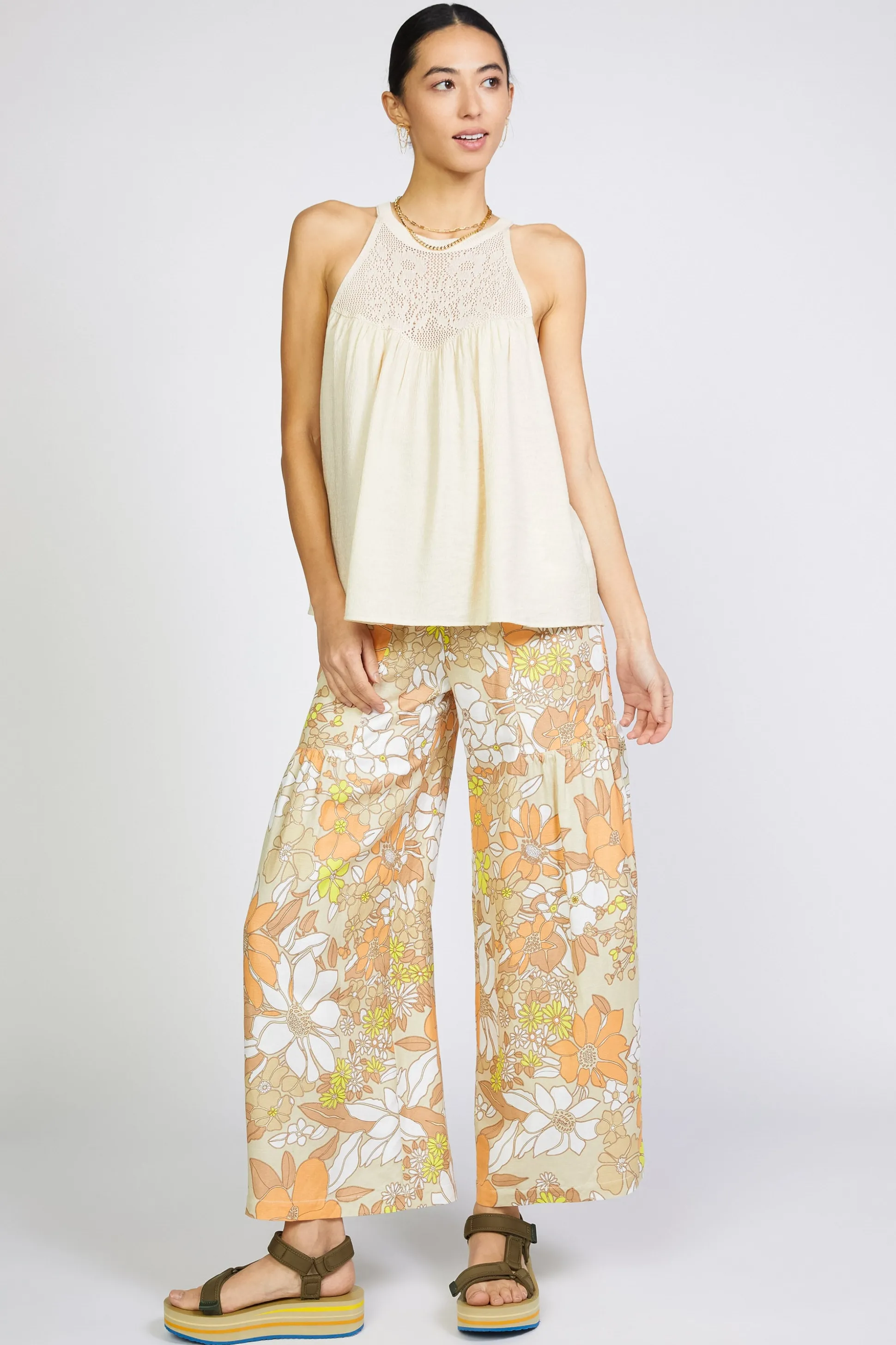 Crotchet Yoke Top<Current Air Sale