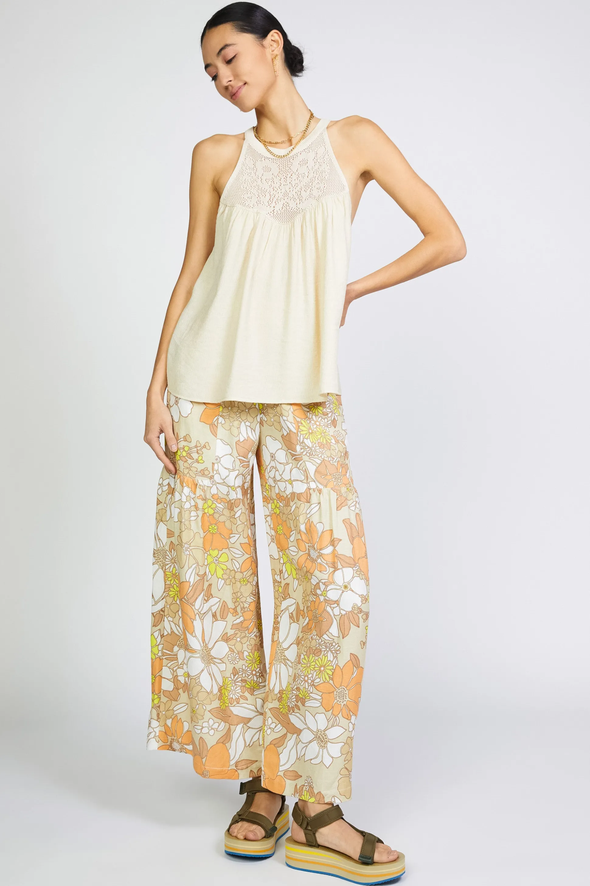 Crotchet Yoke Top<Current Air Sale