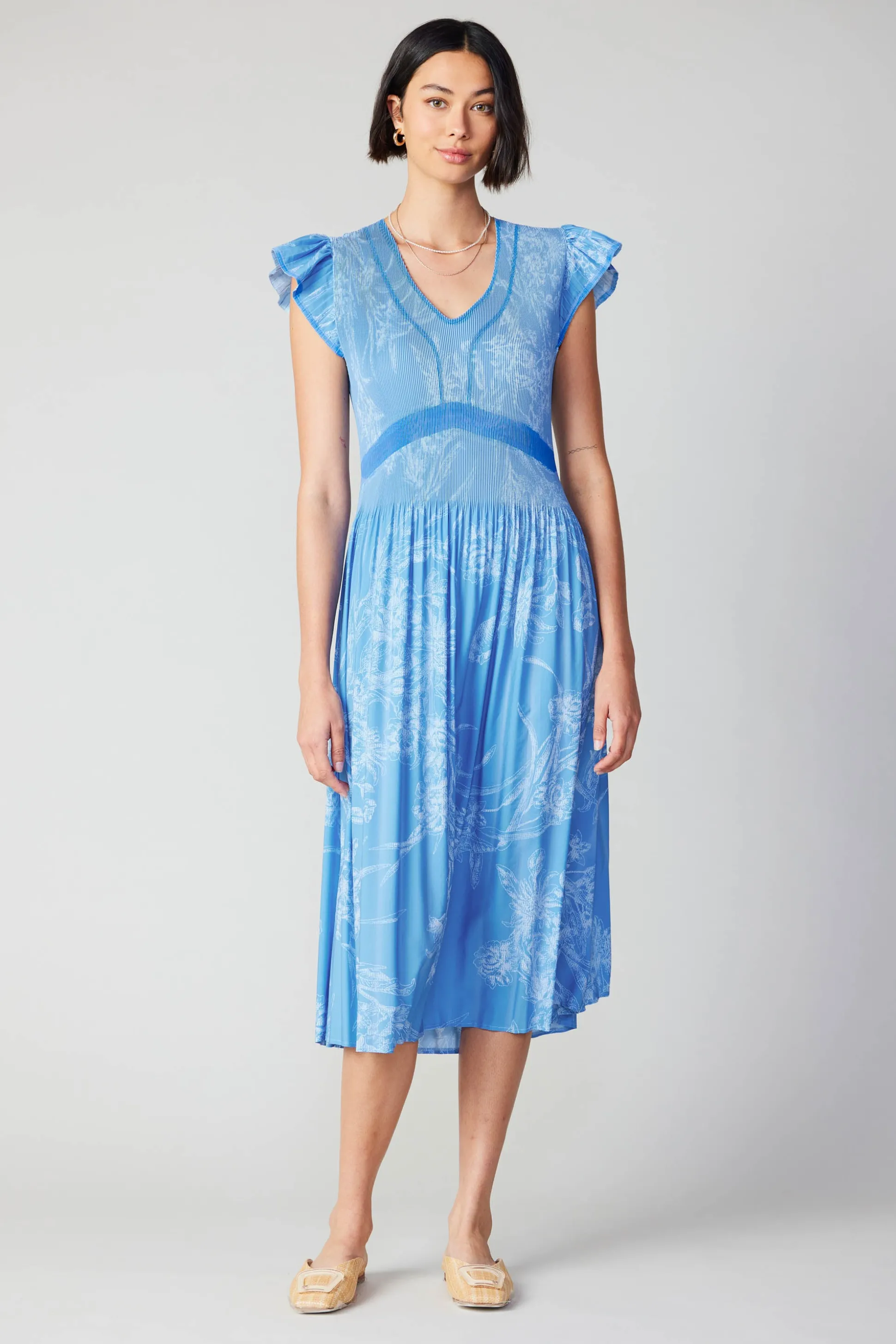 Carolina Pleated Skirt Midi Dress<Current Air Best