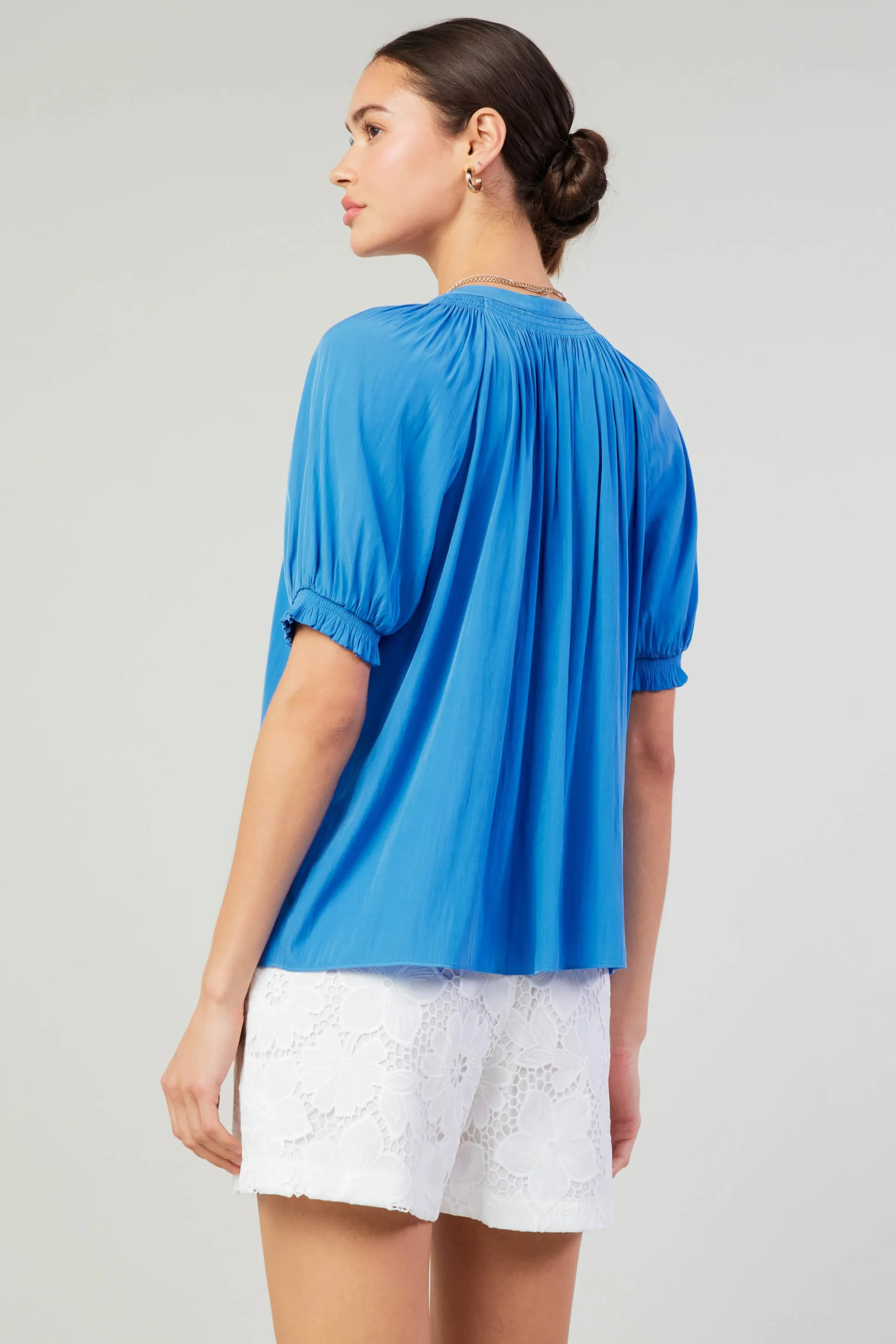 Gathered Yoke Blouse<Current Air Fashion