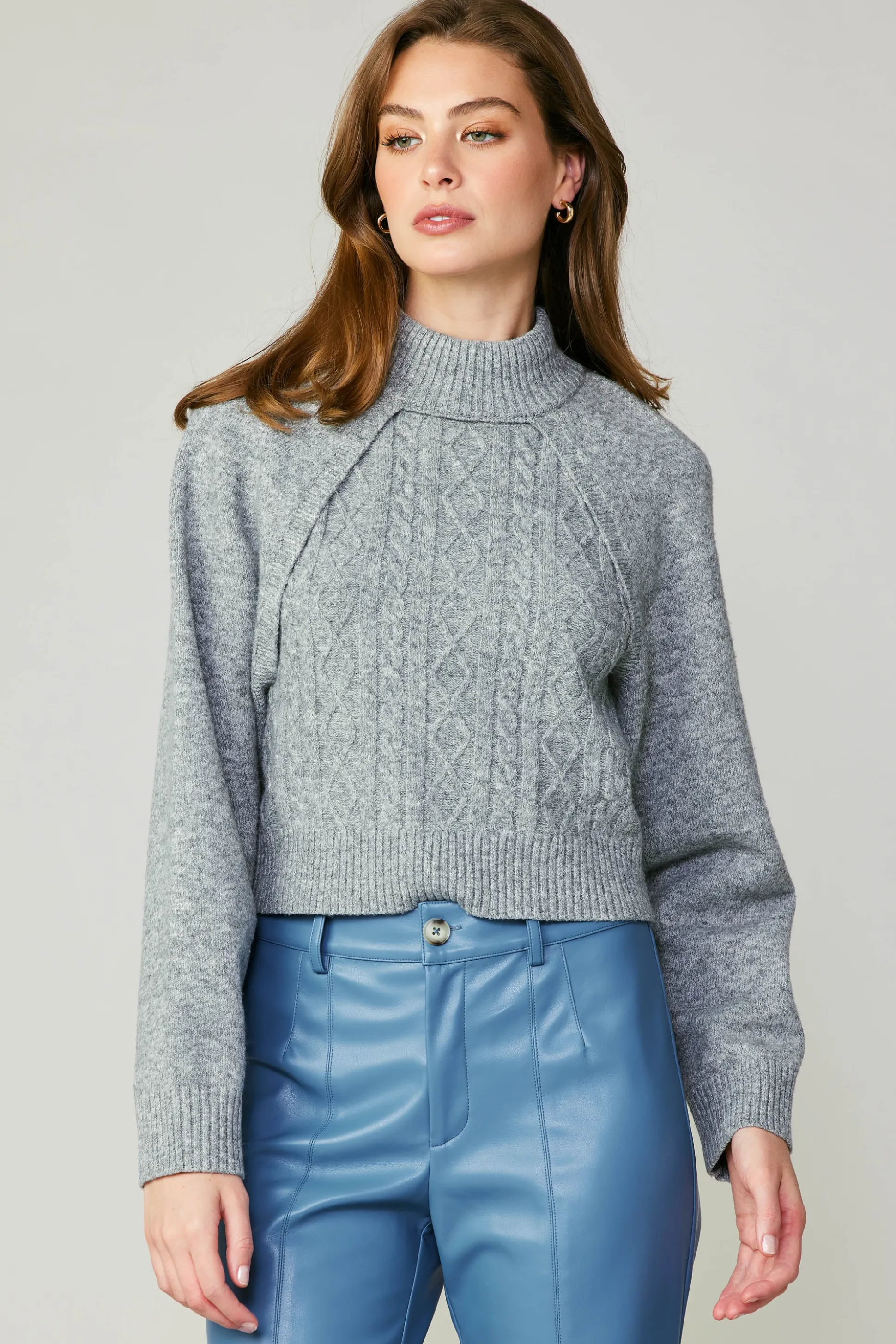 Two Piece Cable Knit Sweater<Current Air Hot