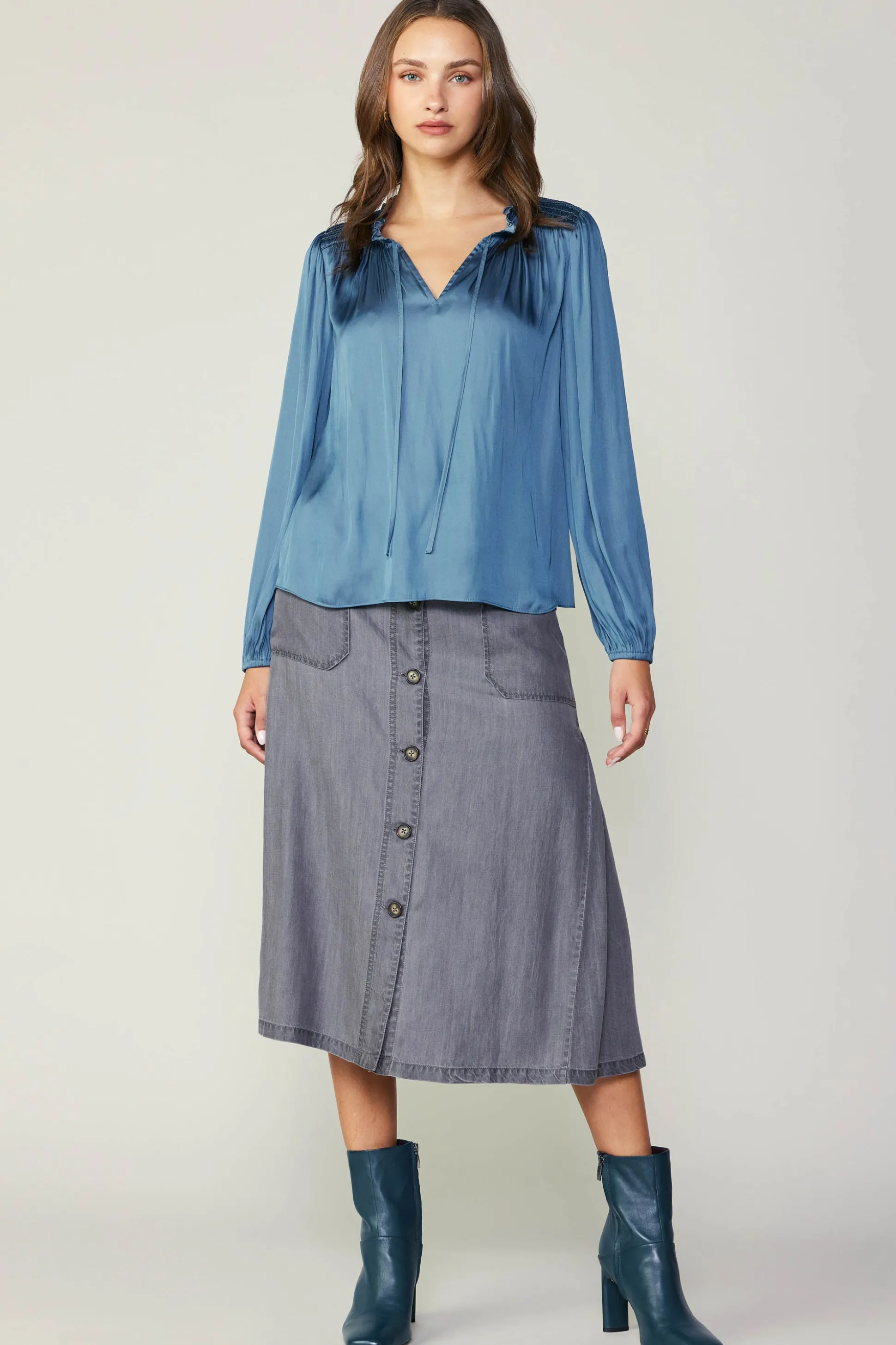 Smocked Yoke Blouse<Current Air Sale