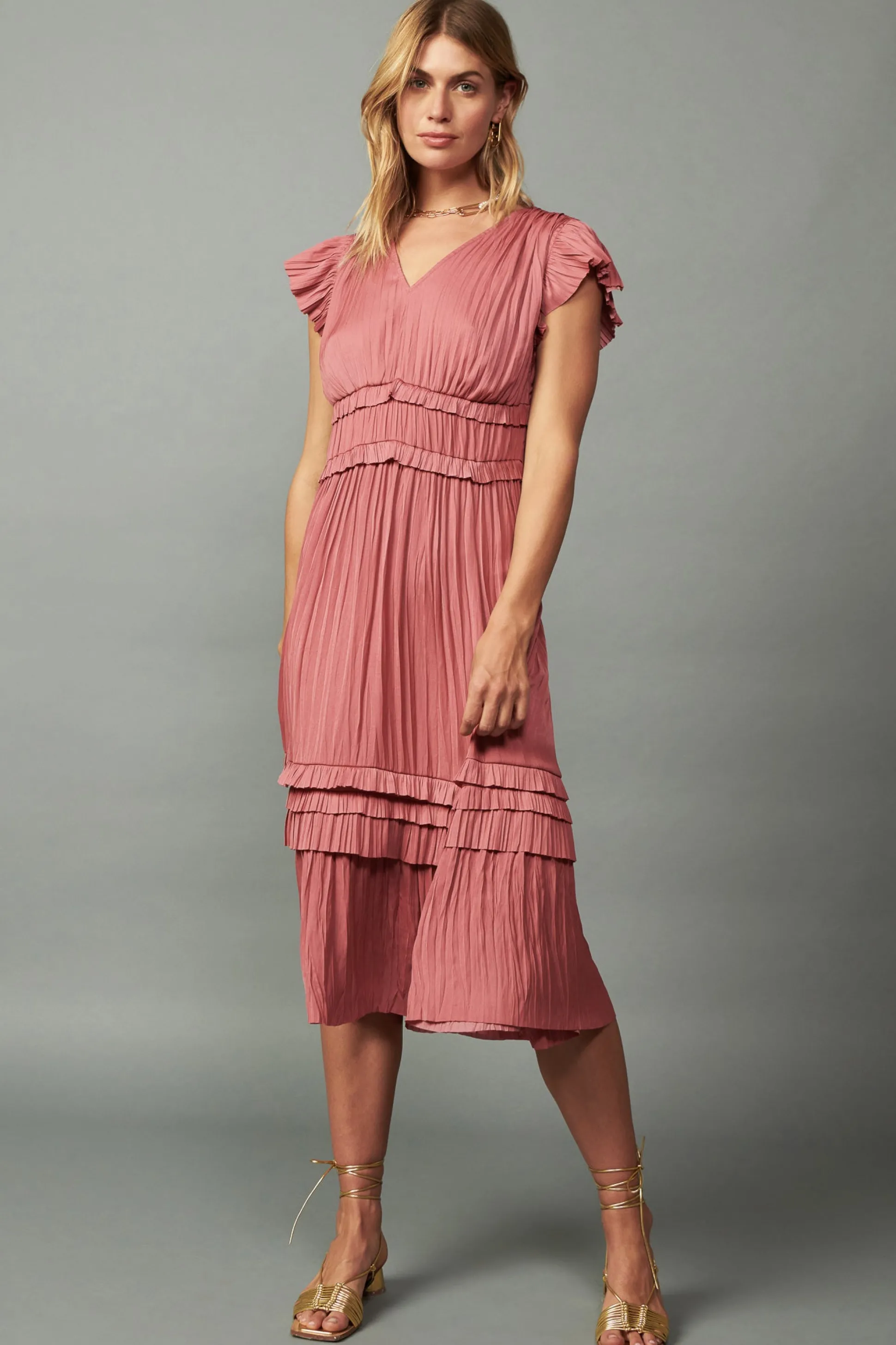 Sereia Pleated Midi Dress<Current Air Best