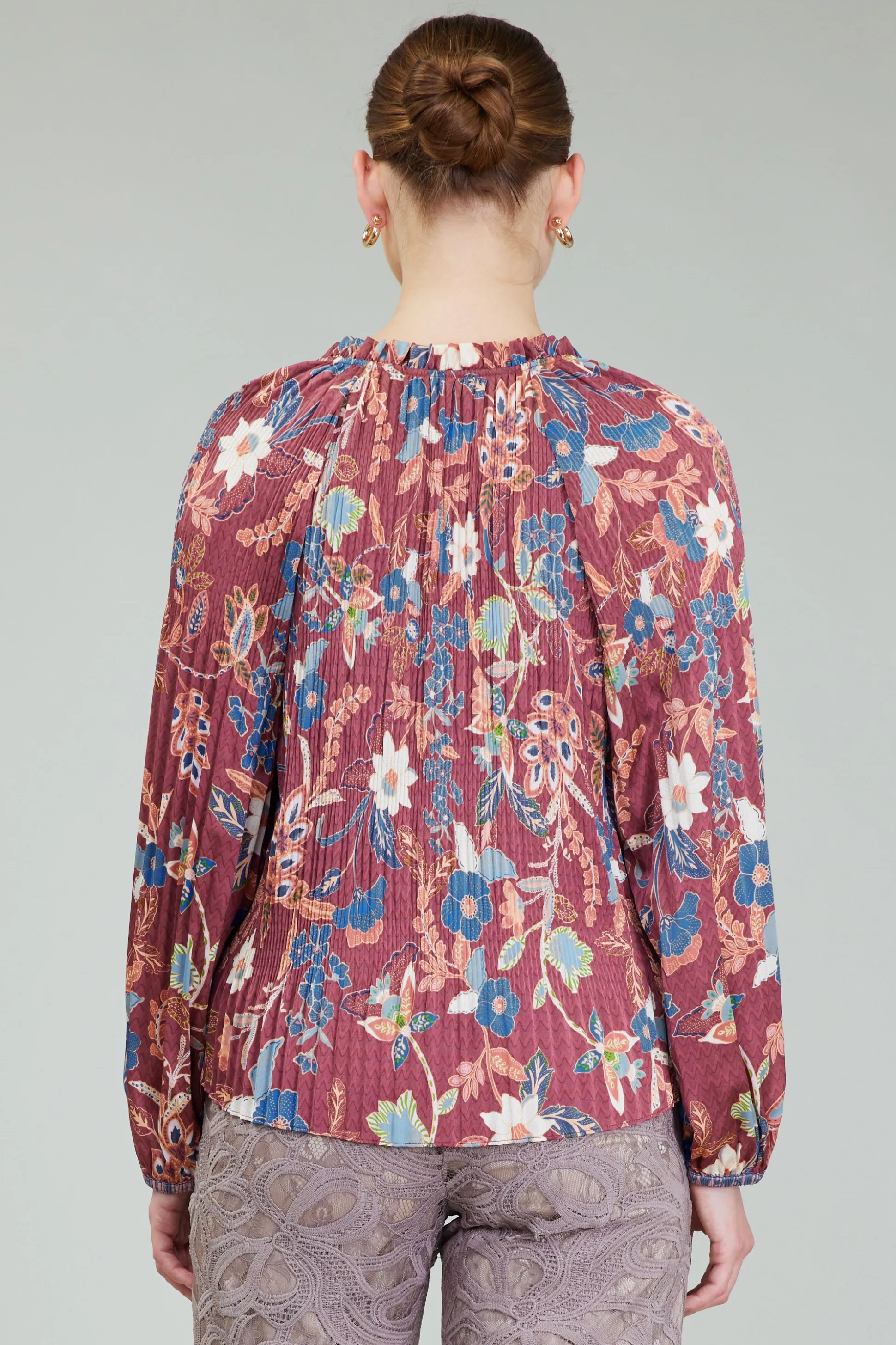 Botanical Pleated Blouse<Current Air Online