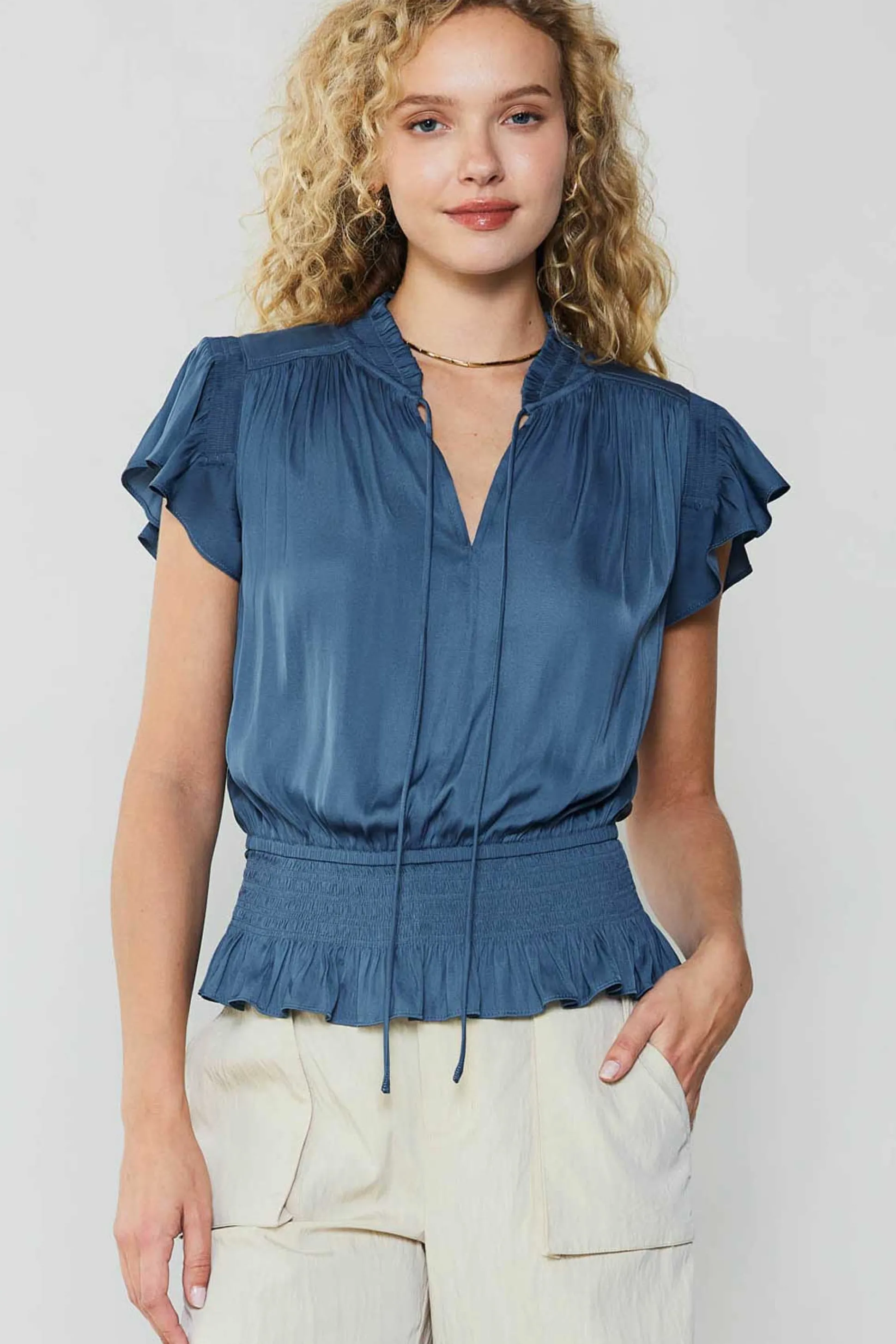 Blair Smocked Top<Current Air Sale