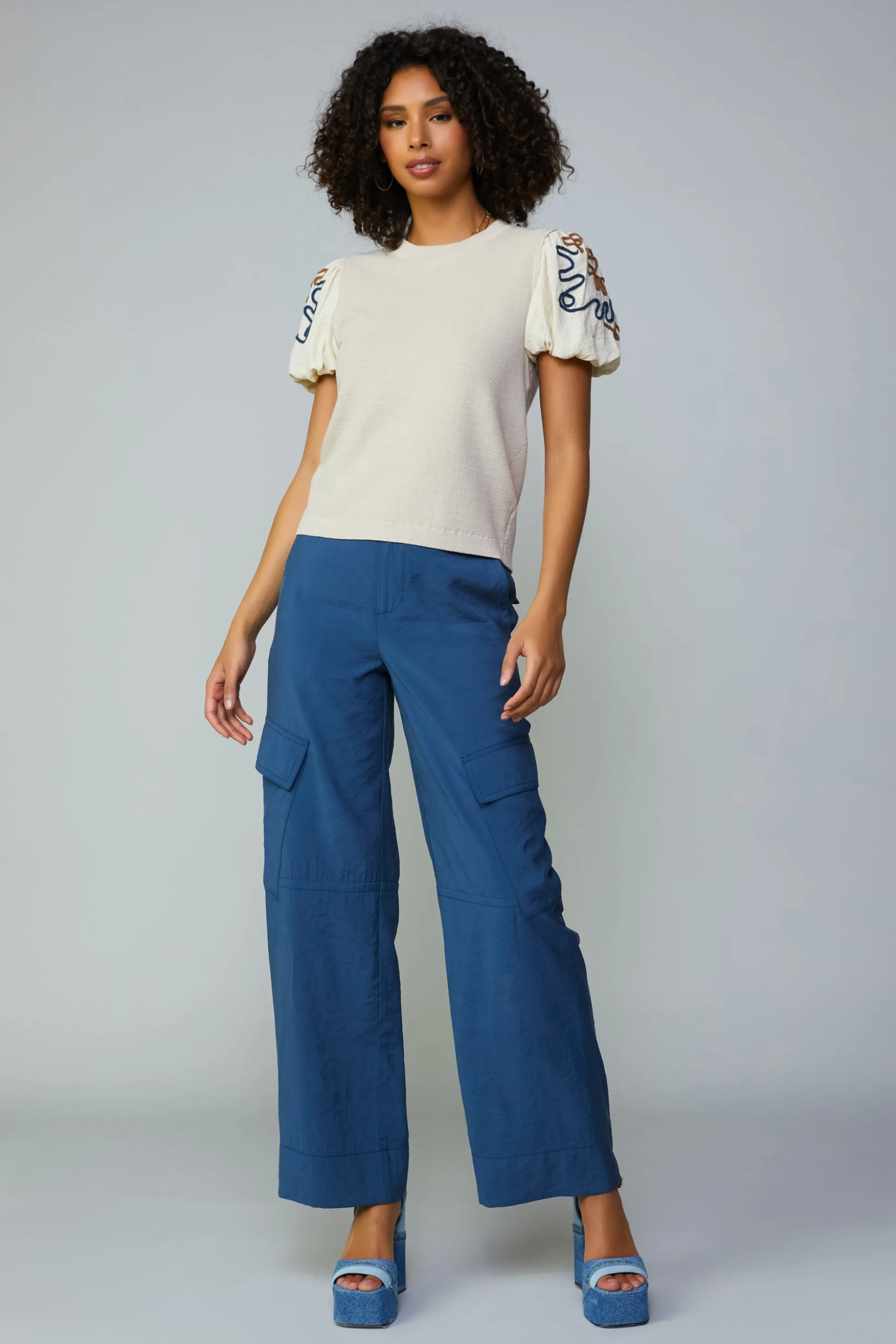 Texture Stitch Sweater Top<Current Air Fashion