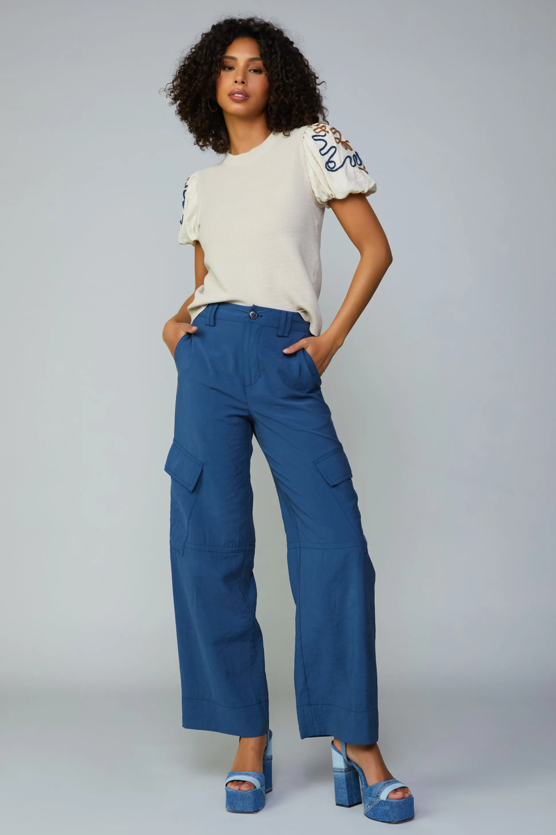 Texture Stitch Sweater Top<Current Air Fashion