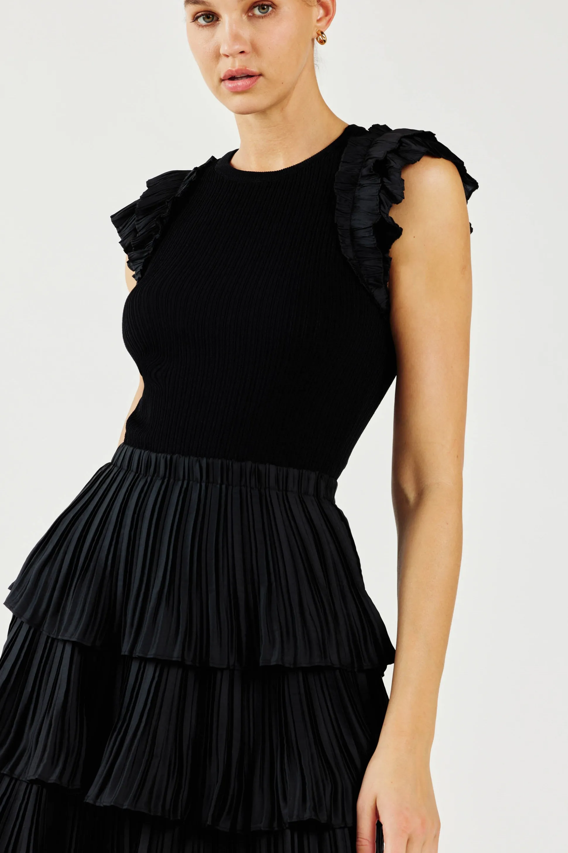 Pleated Skirt Sweater Dress<Current Air Online