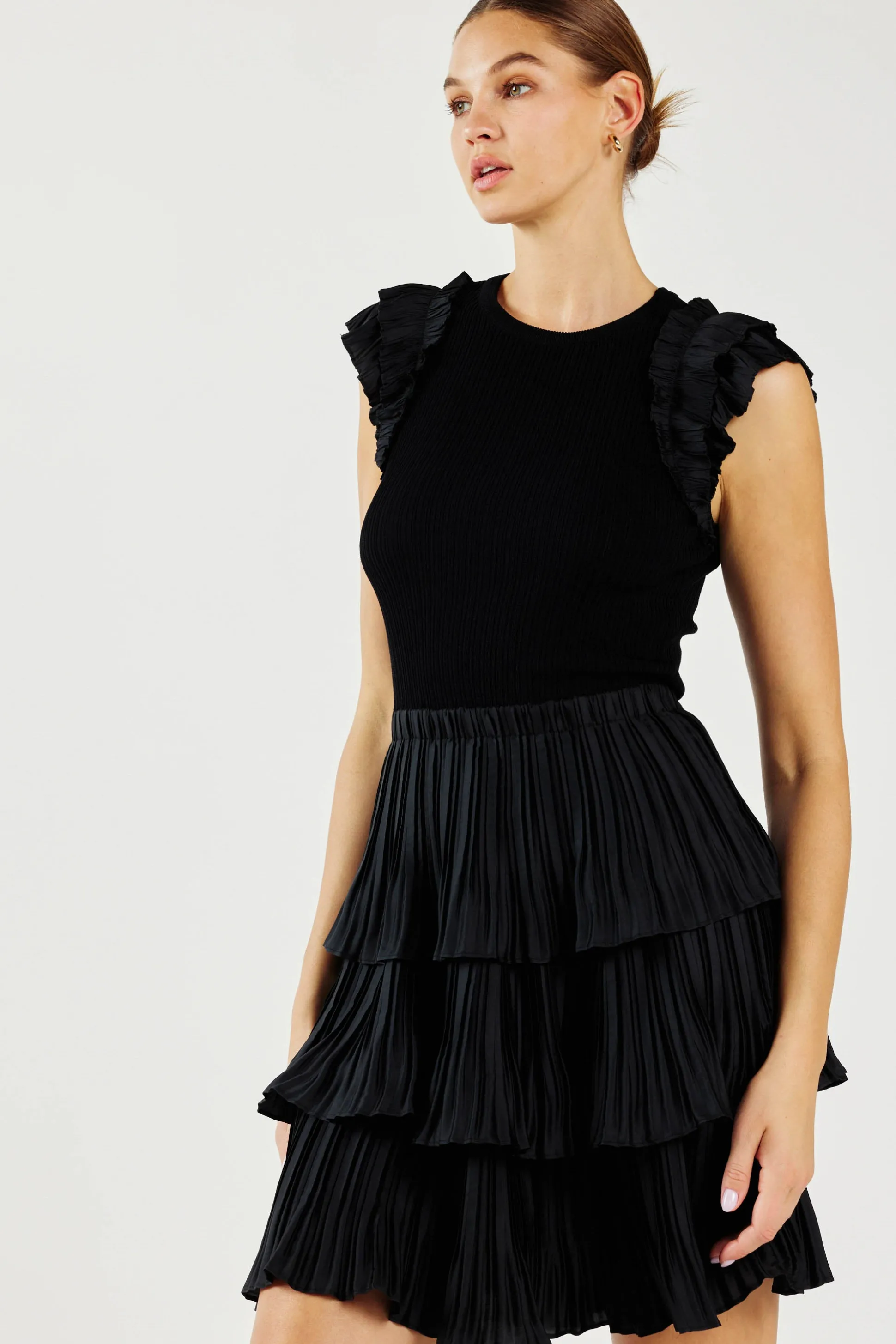 Pleated Skirt Sweater Dress<Current Air Online