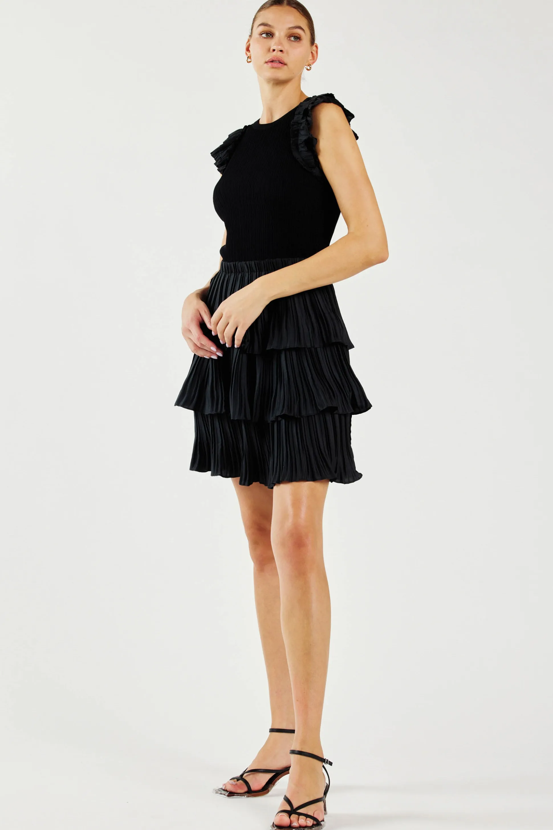 Pleated Skirt Sweater Dress<Current Air Online