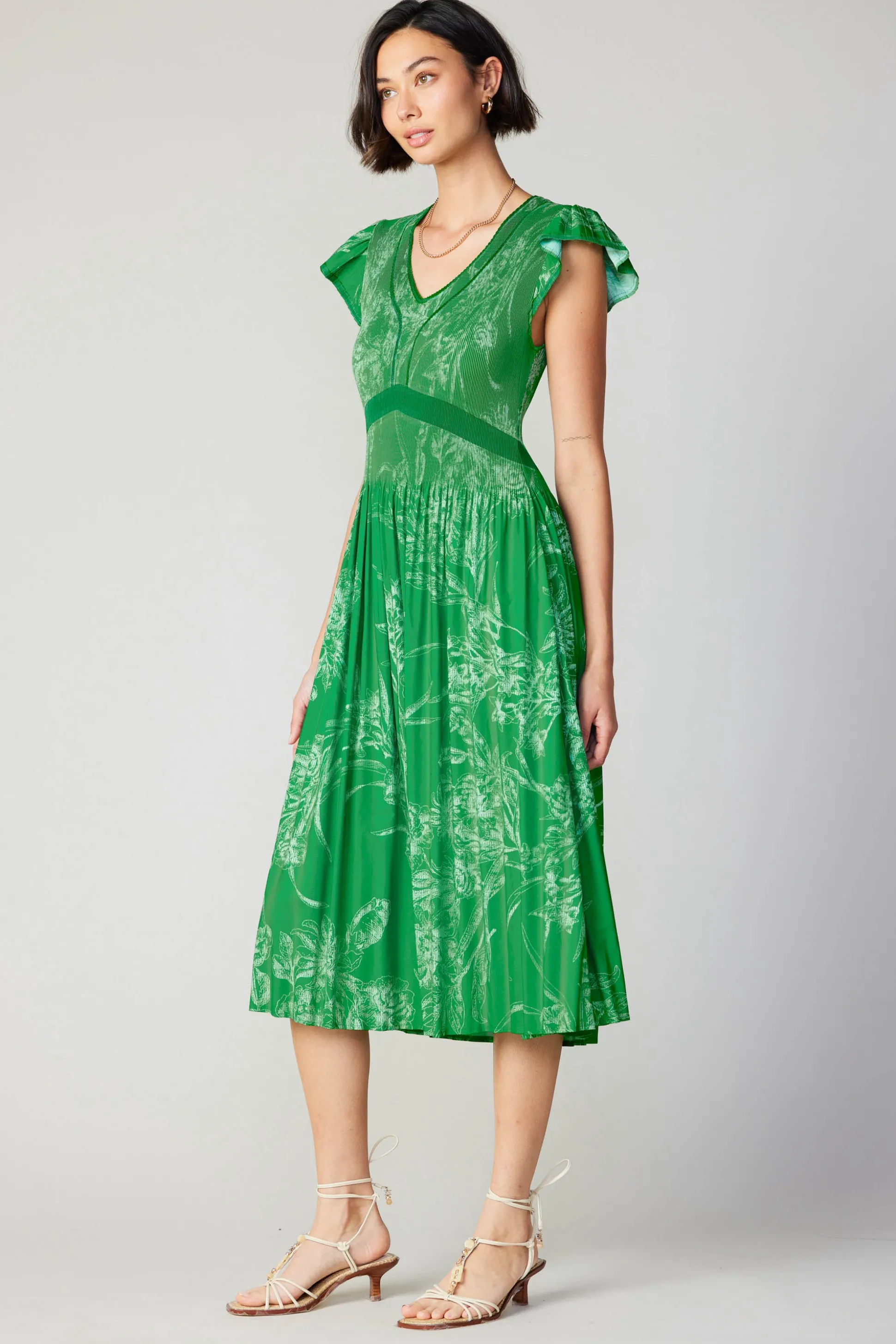 Carolina Pleated Skirt Midi Dress<Current Air Clearance