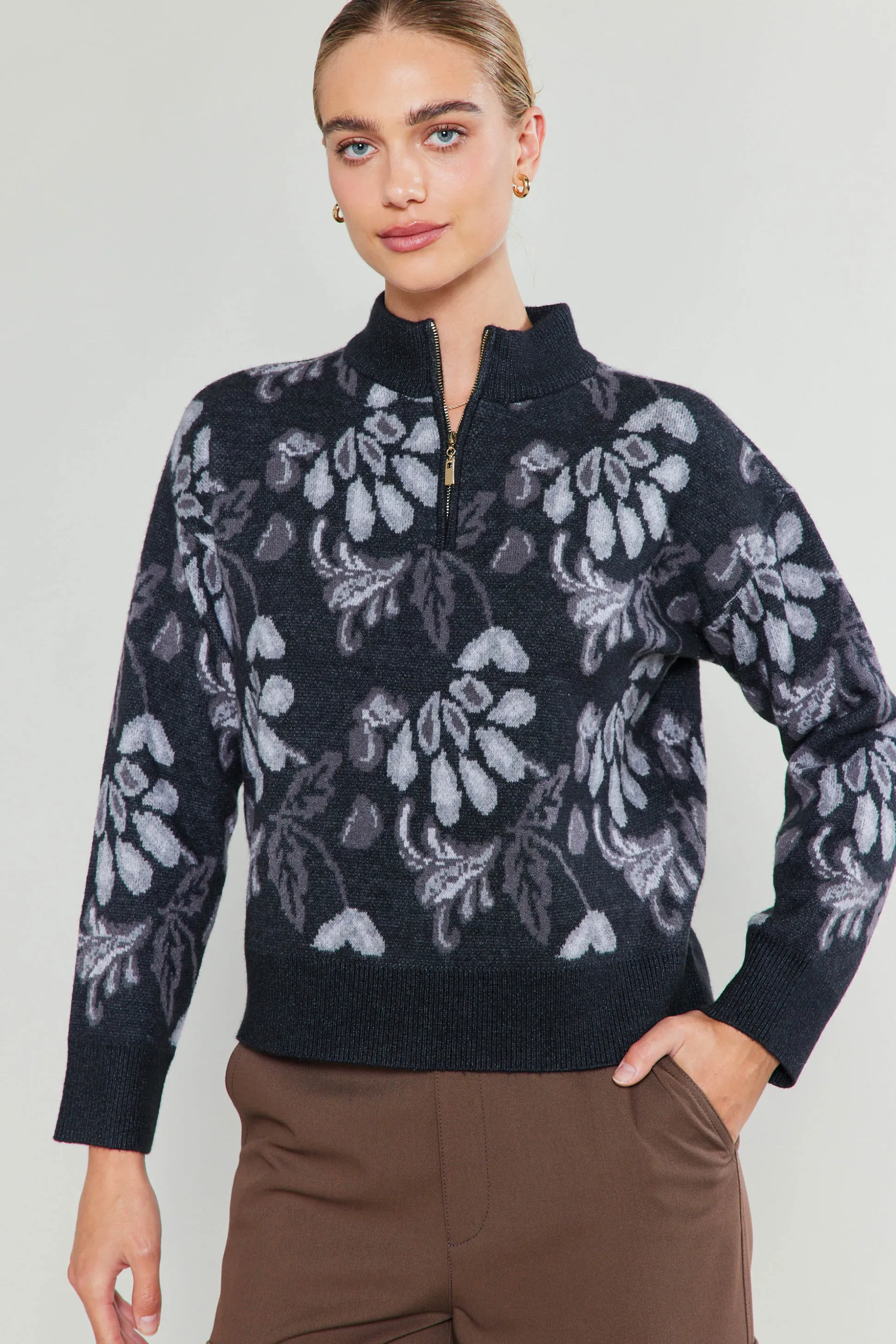 Floral Jacquard Sweater<Current Air Hot