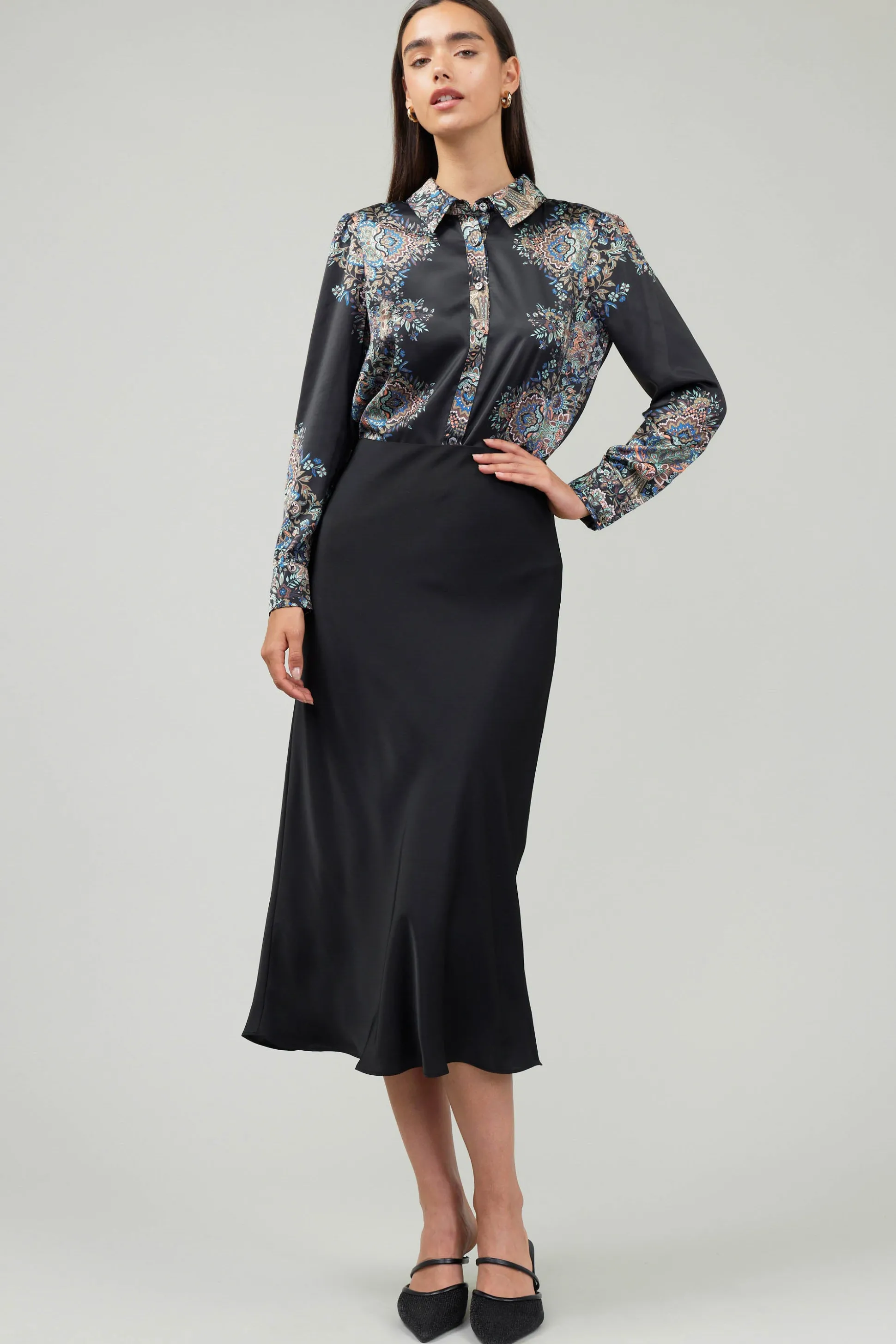 Bias Midi Skirt<Current Air New