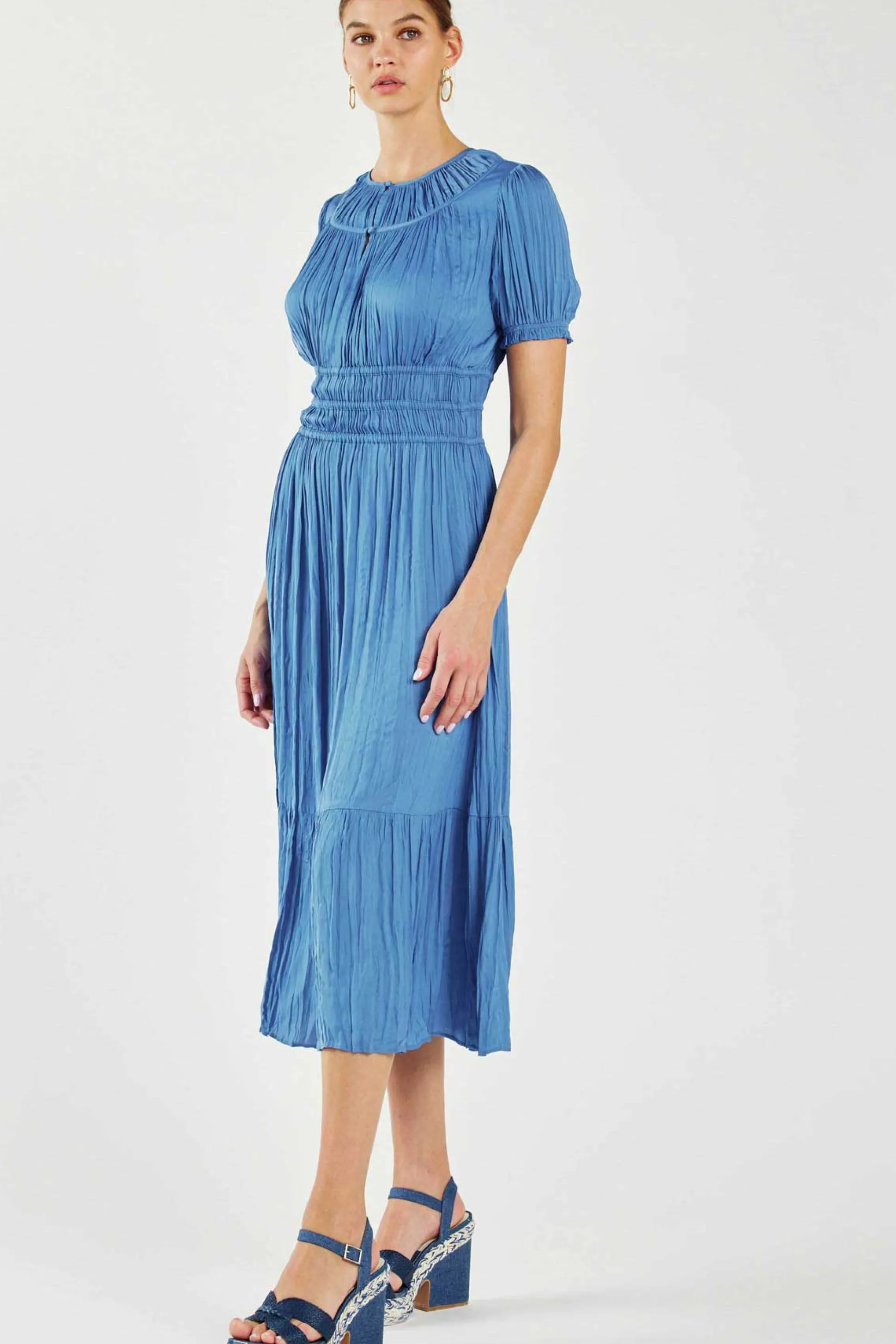 Brooklyn Pleated Midi Dress<Current Air Online