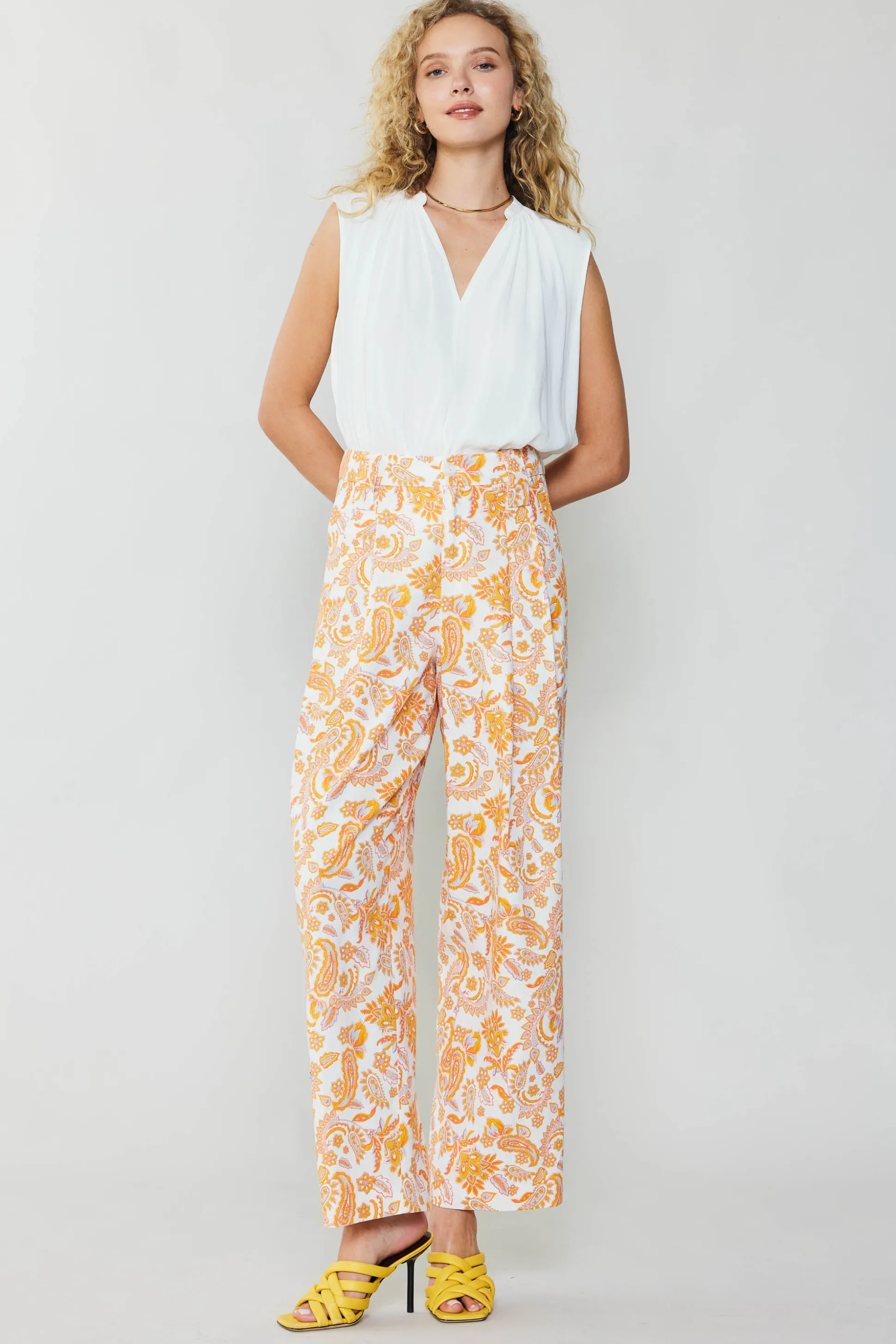 Paisley Printed Wide Pants<Current Air Online