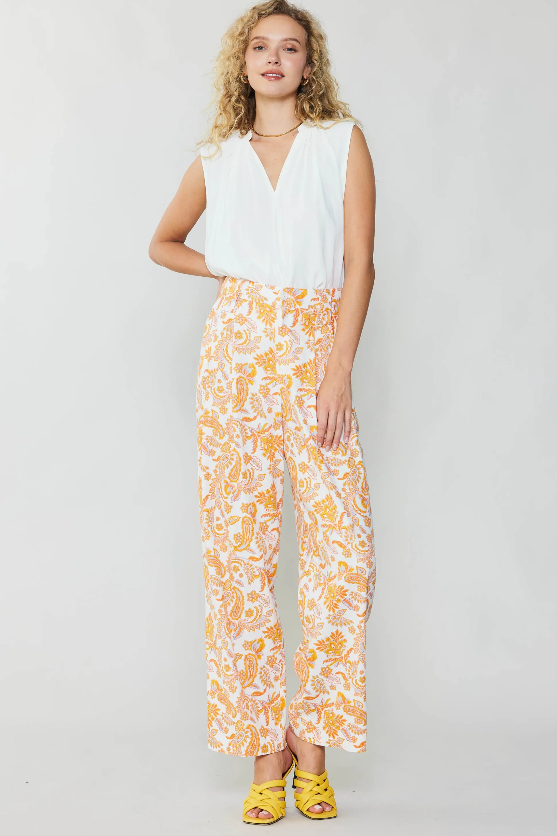 Paisley Printed Wide Pants<Current Air Online