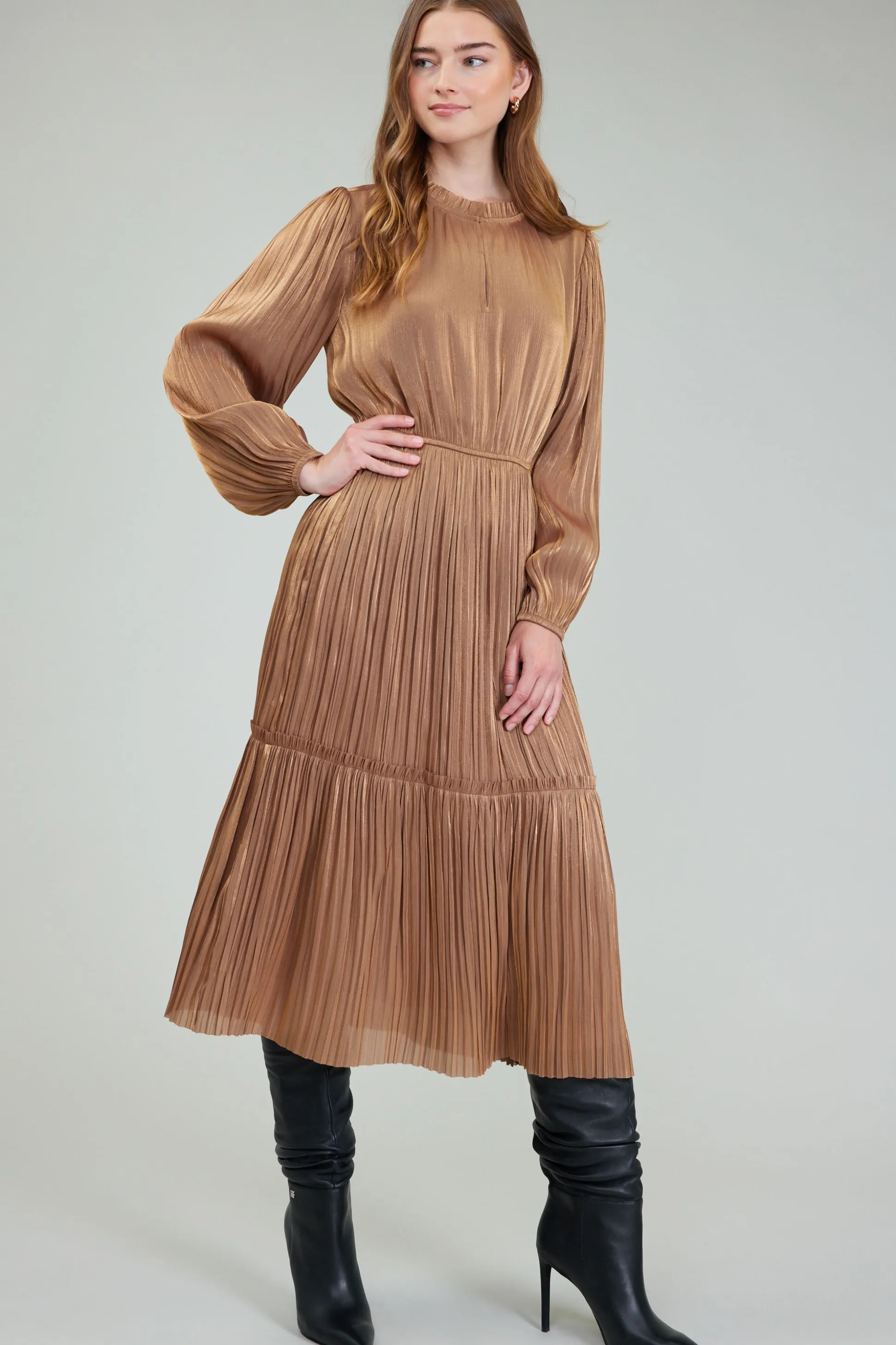Bristol Pleated Midi Dress<Current Air Outlet