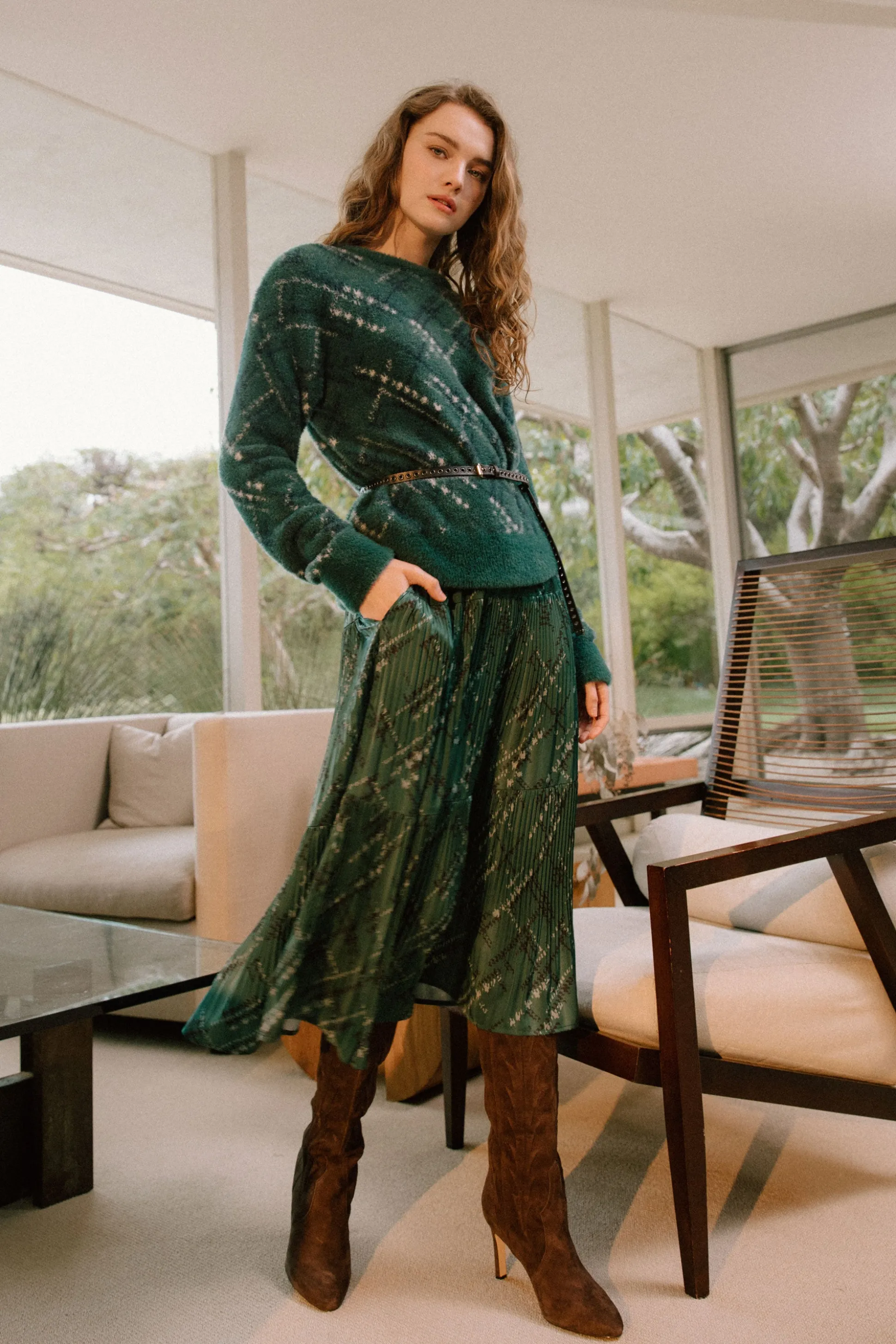 Plaid Pattern Sweater<Current Air Clearance