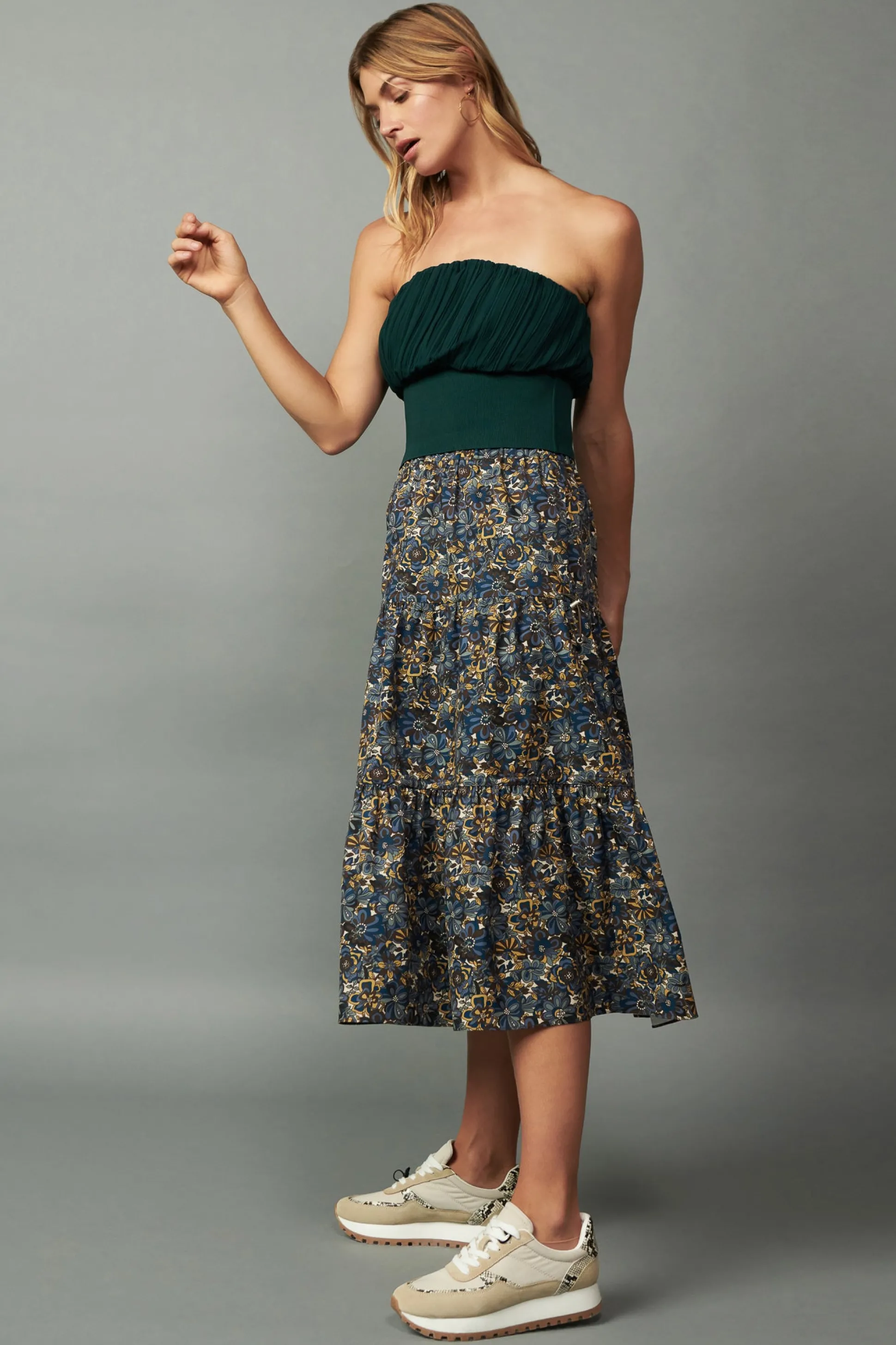 Floral Midi Skirt<Current Air New