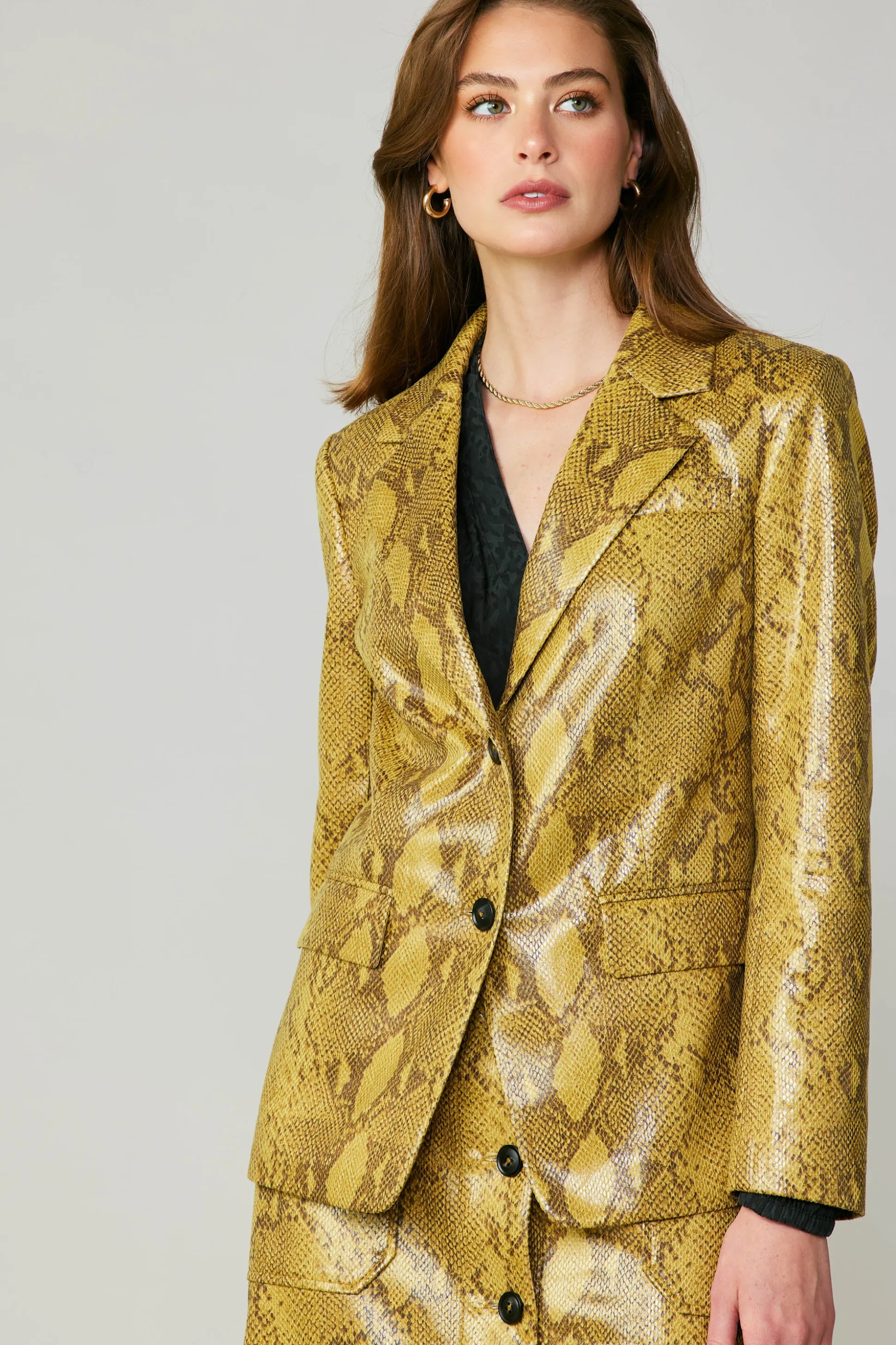 Snakeskin Welt Pocket Blazer<Current Air Outlet
