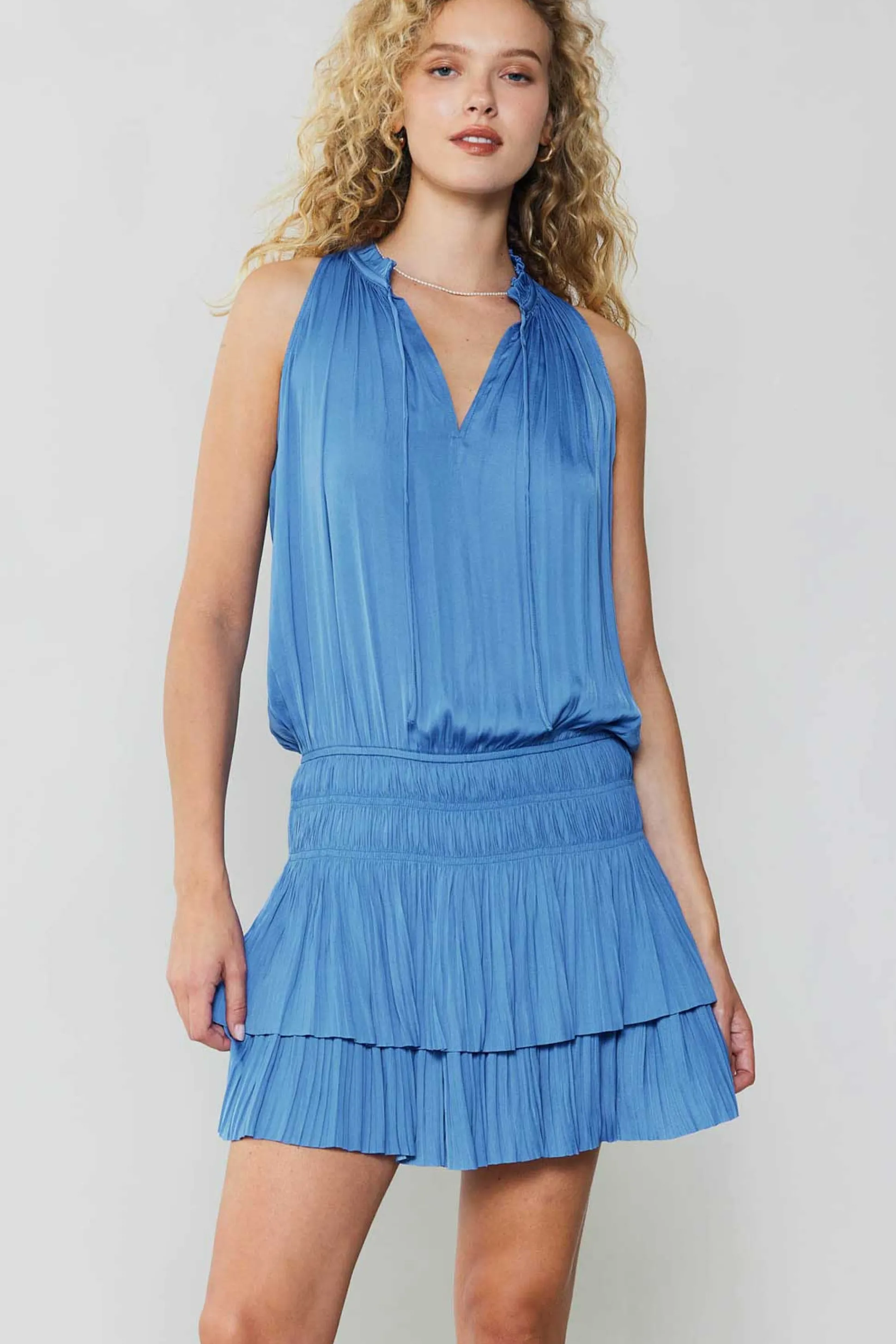 Cara Pleated Mini Dress<Current Air Hot