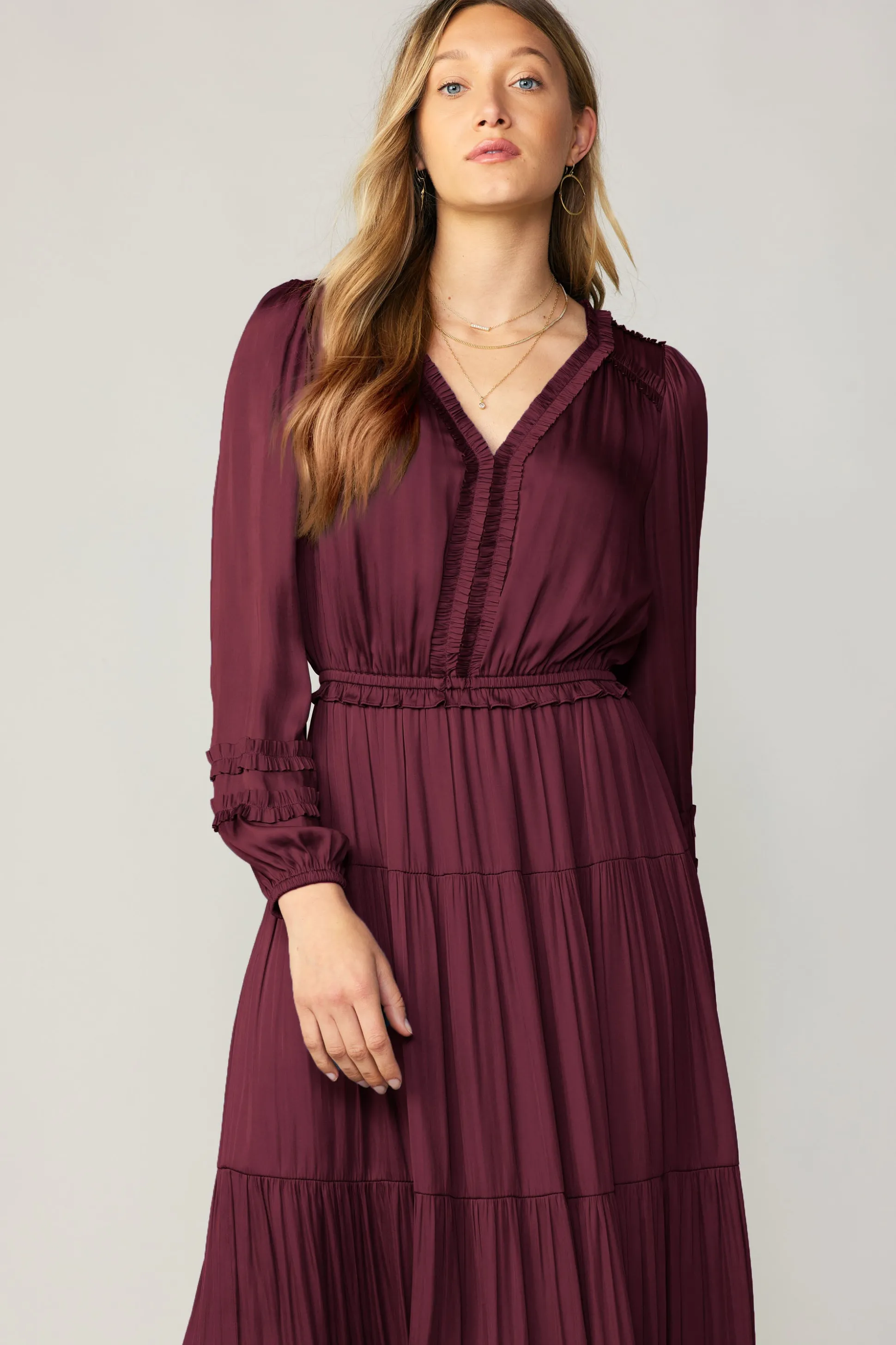 Ruffle Trim Maxi Dress<Current Air Fashion