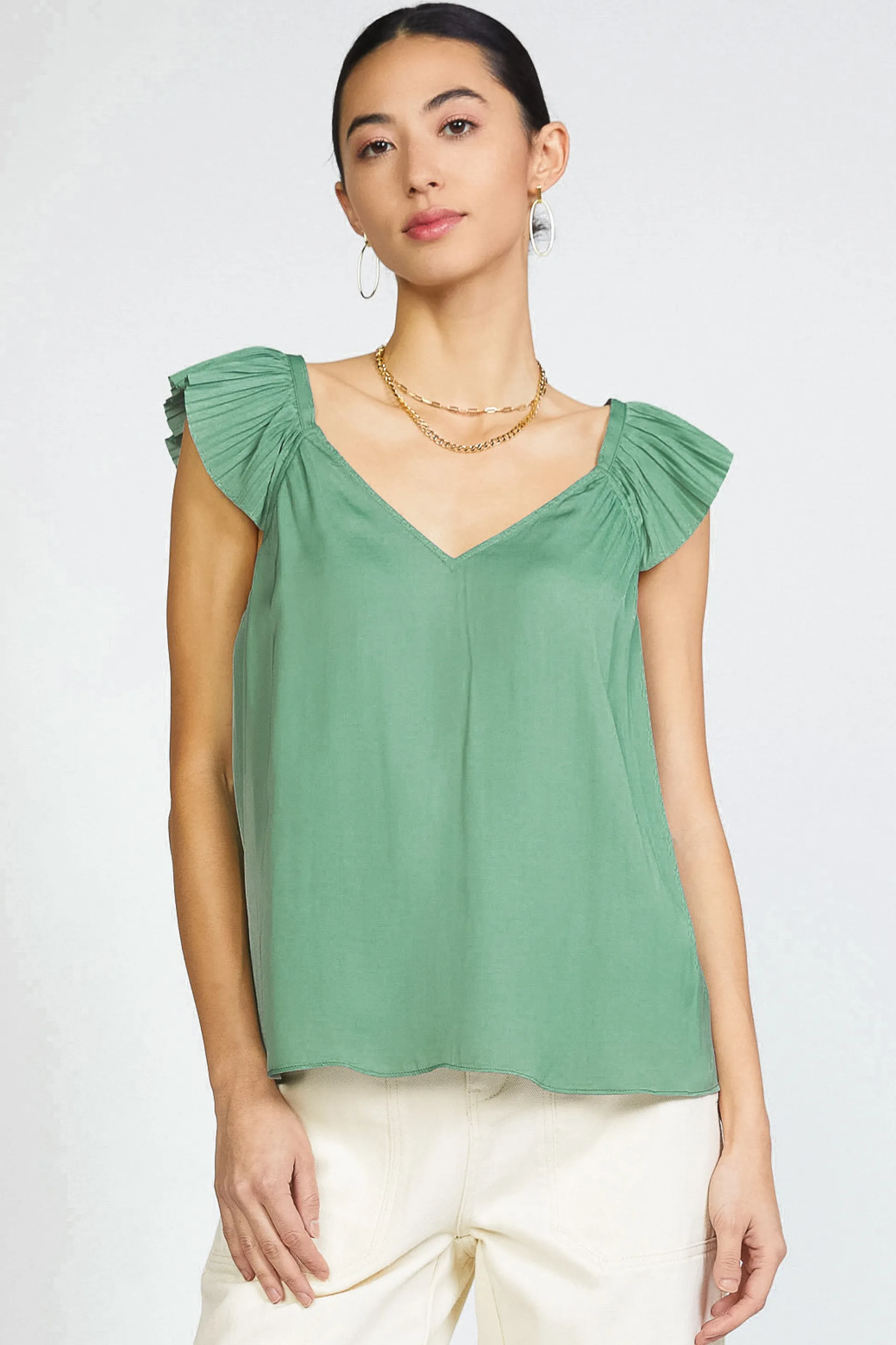 Sweetheart Ruffled Top<Current Air New